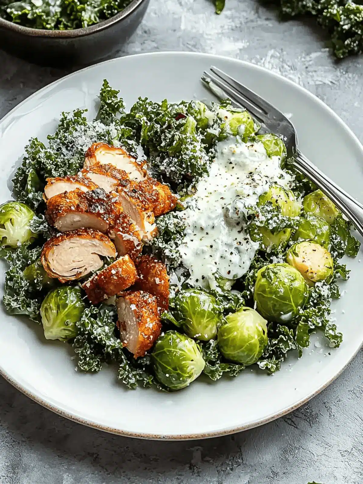 Kale and Brussels Sprouts Salad