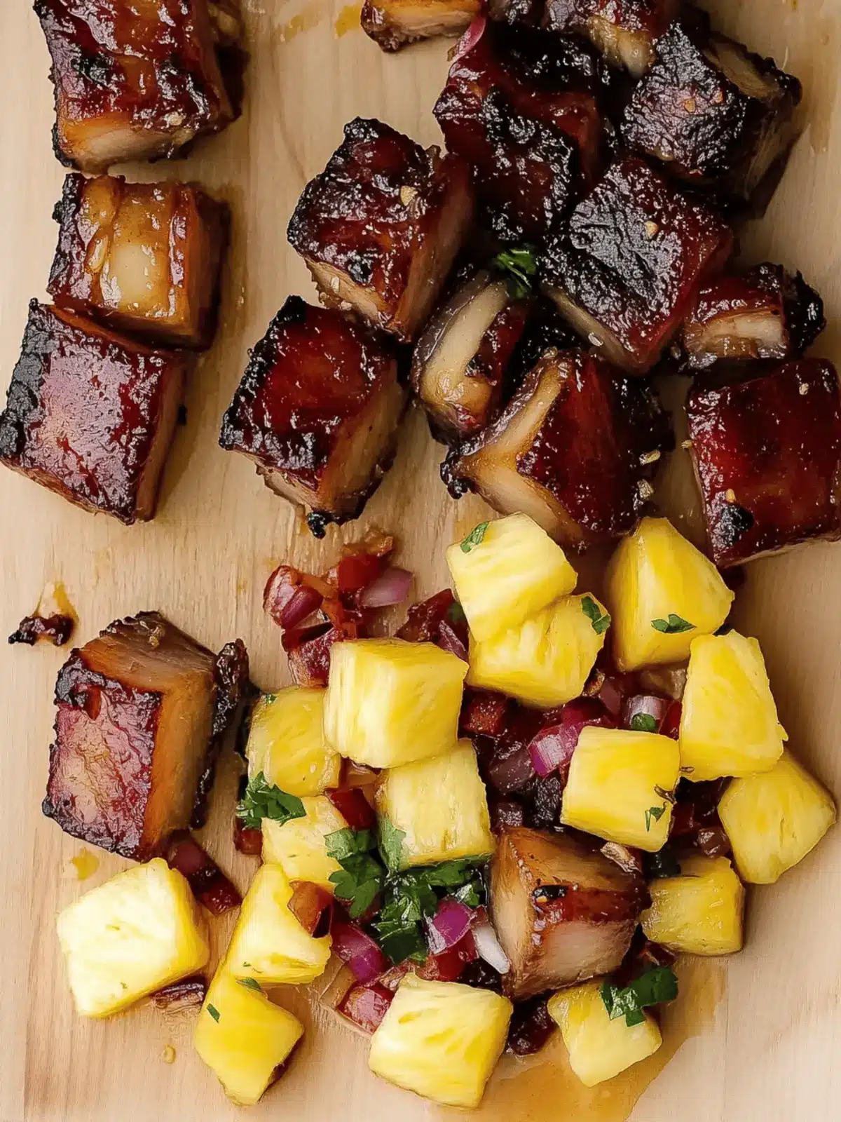 Pork Belly Burnt Ends with Zesty Pineapple Salsa Delight 2 Pork Belly Burnt Ends with Zesty Pineapple Salsa