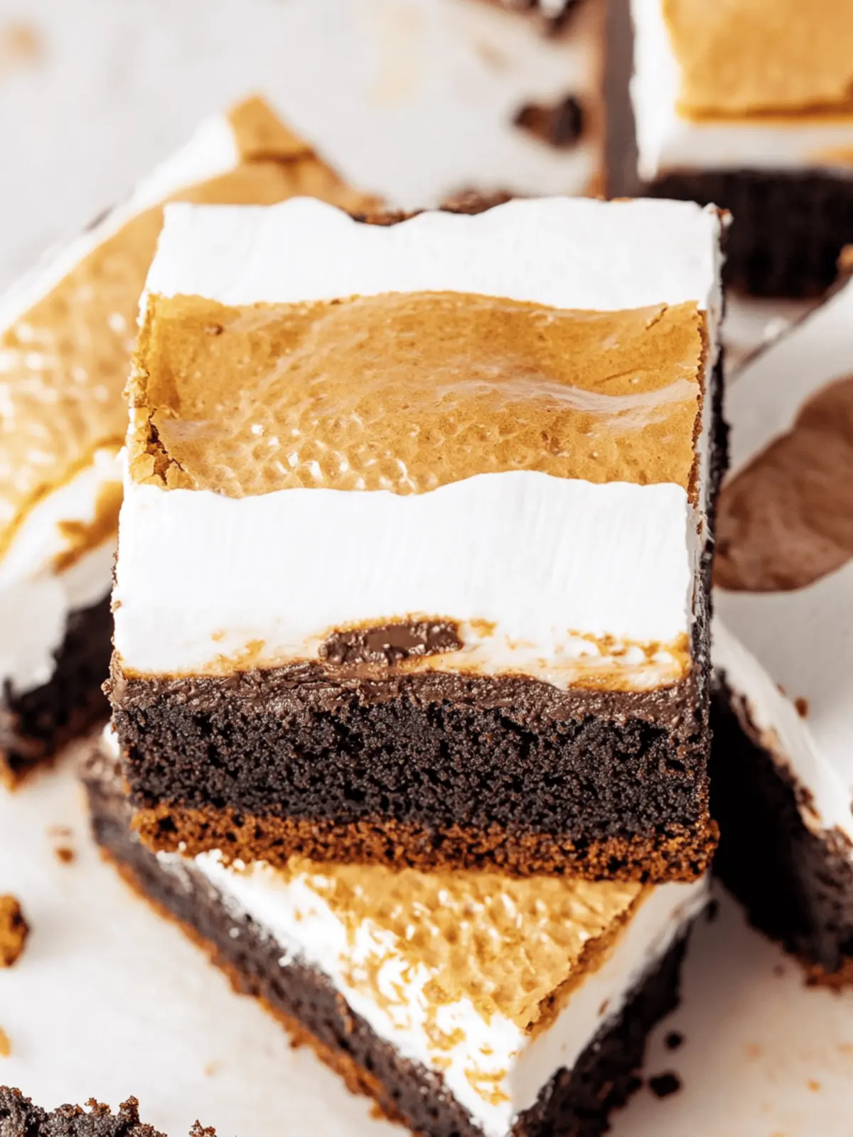 Decadent S'mores Brownies with Fluffy Meringue Delight 3 S'mores Brownies