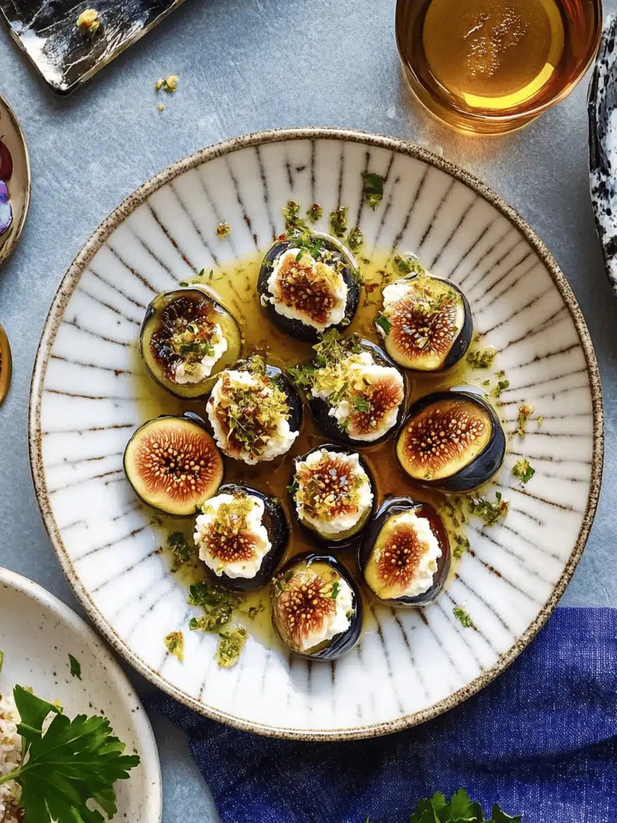 Feta-Stuffed Figs With Saffron Syrup