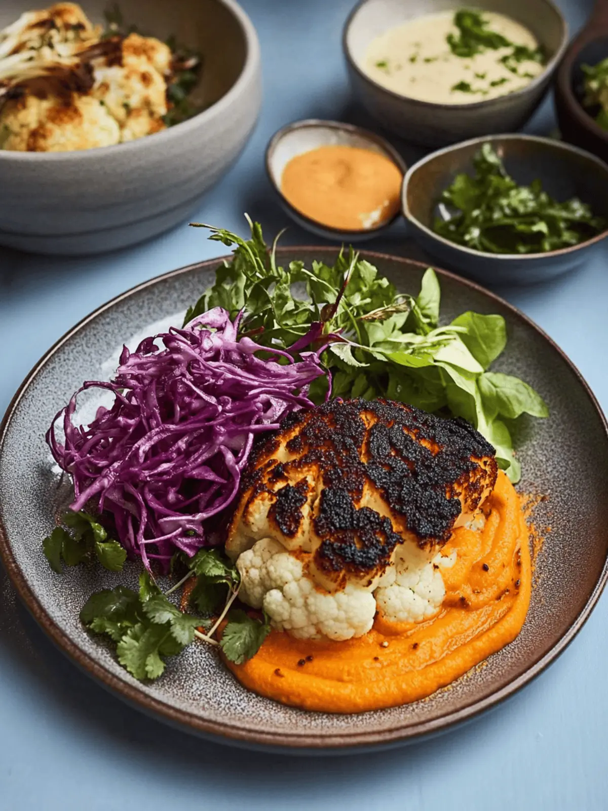 ANCHO CAULIFLOWER, CARROT PUREE, CORIANDER SALAD