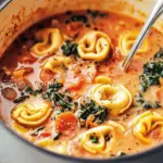 Creamy Vegetarian Tortellini Soup with Kale