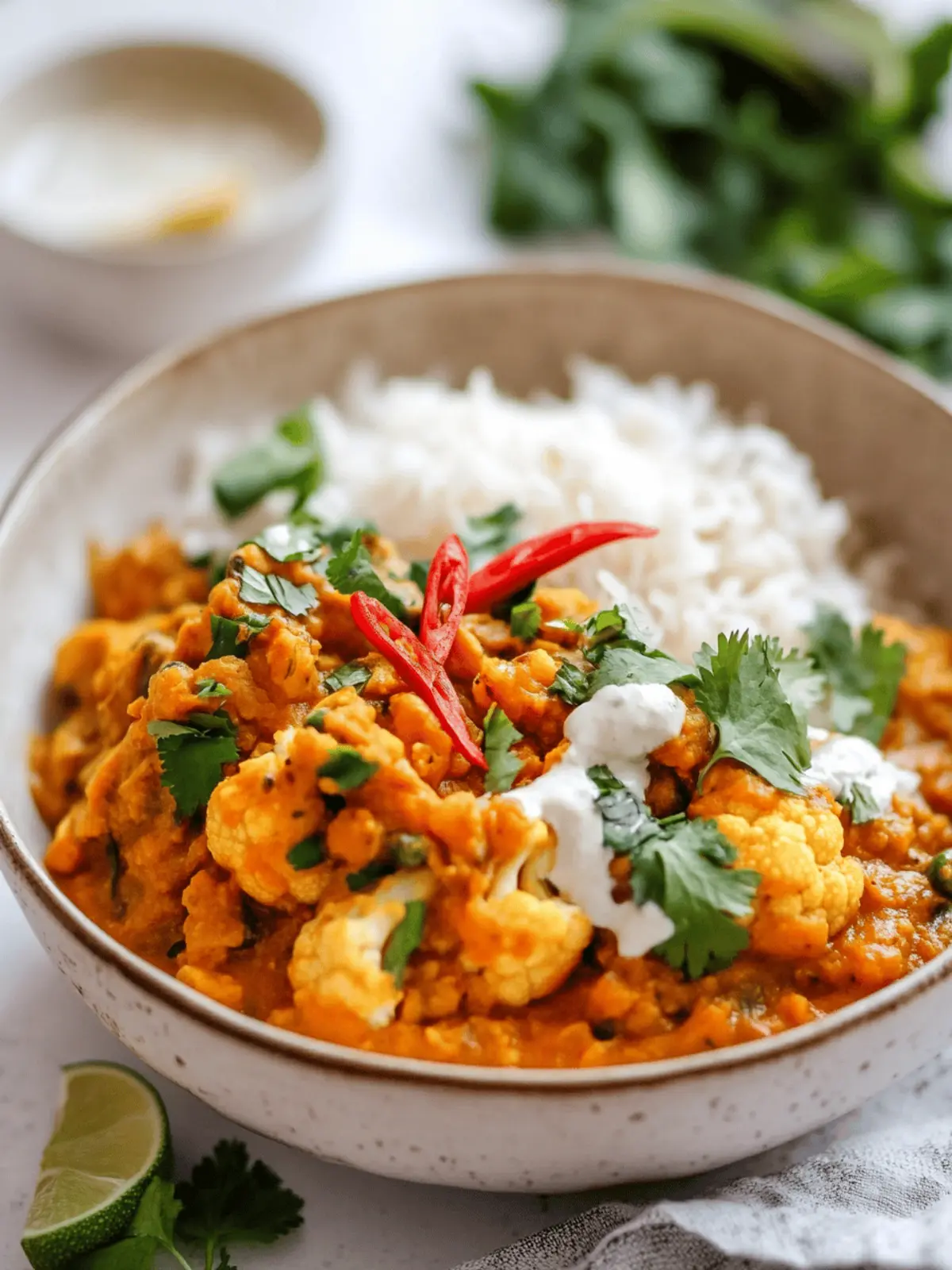Roast Cauliflower & Sweet Potato Dal
