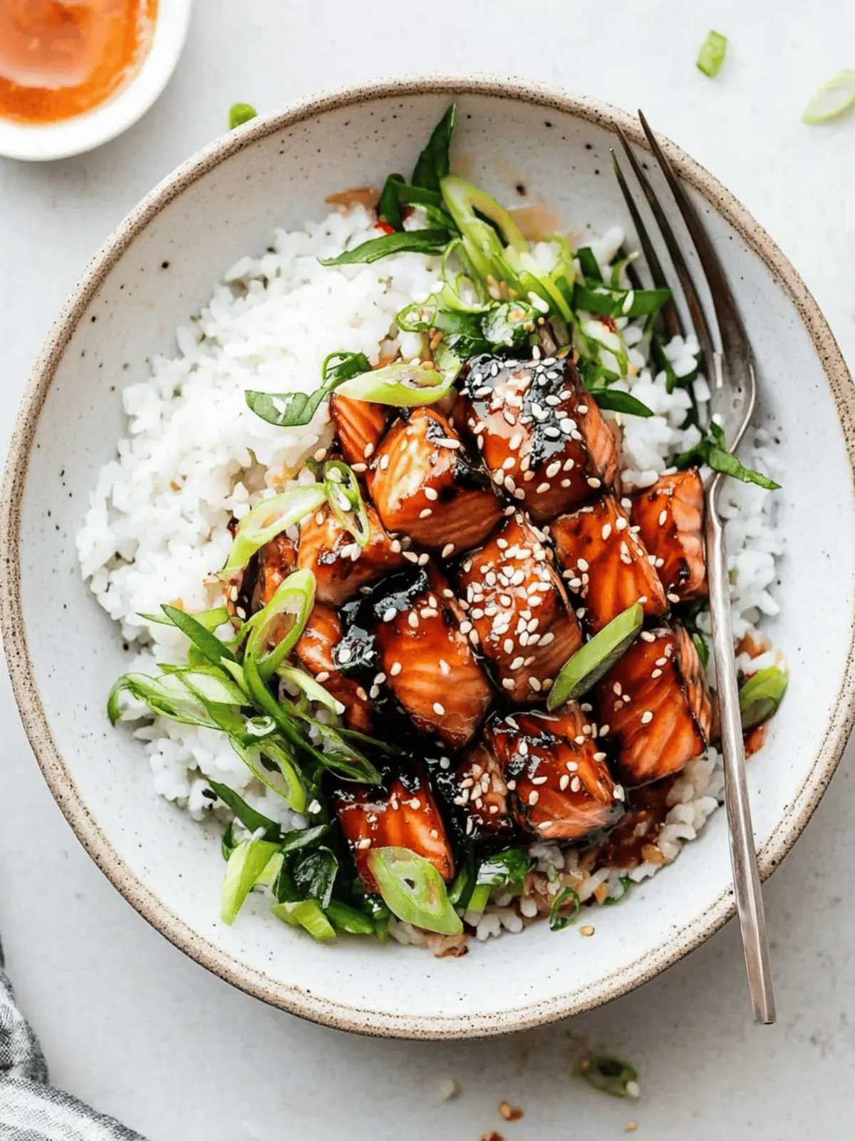 Soy-Glazed Seared Salmon Rice Bowls with Namasu