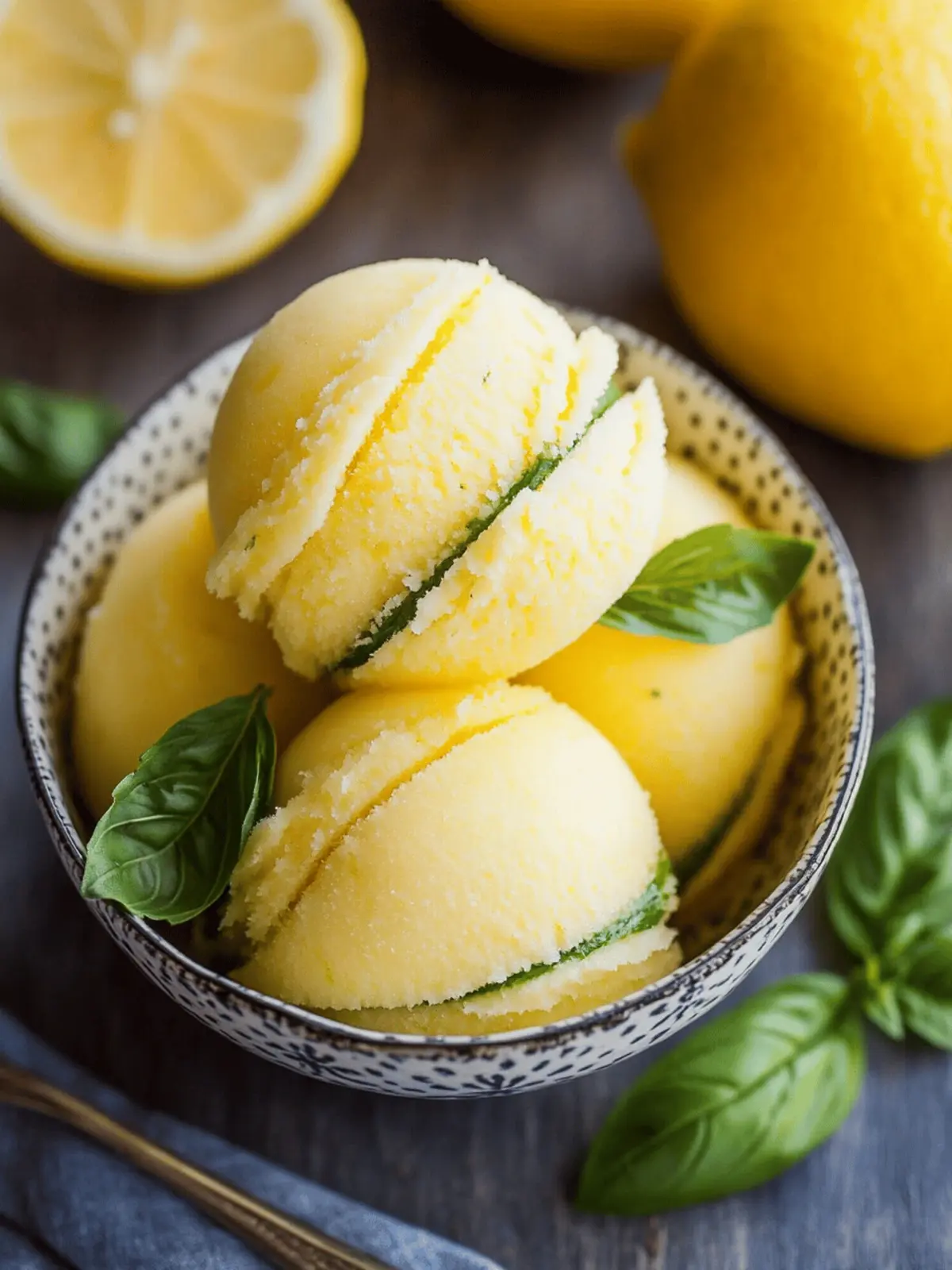 Lemon Basil Sorbet