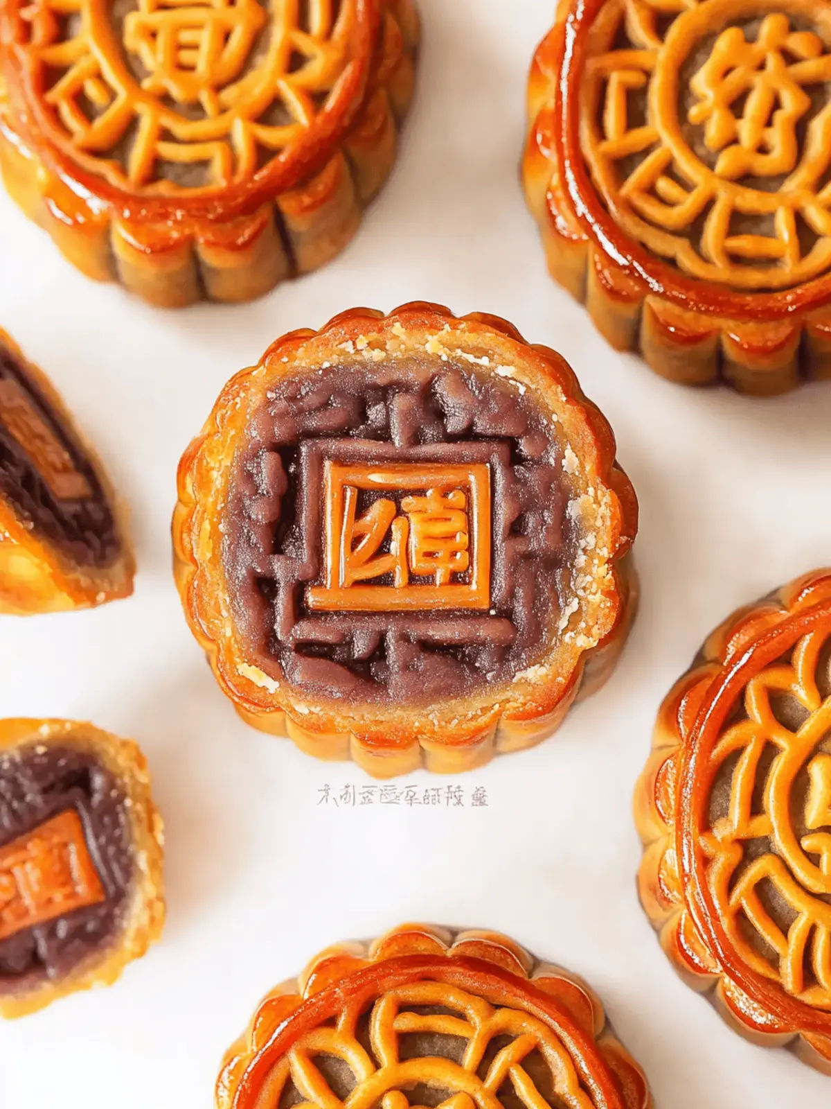 Chinese Mooncakes with Red Bean Paste