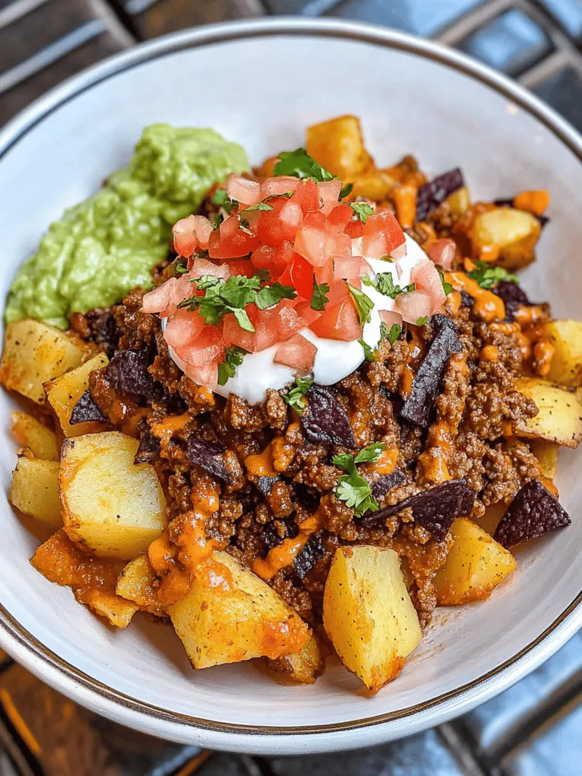 Ground Beef and Potato Taco Bowl