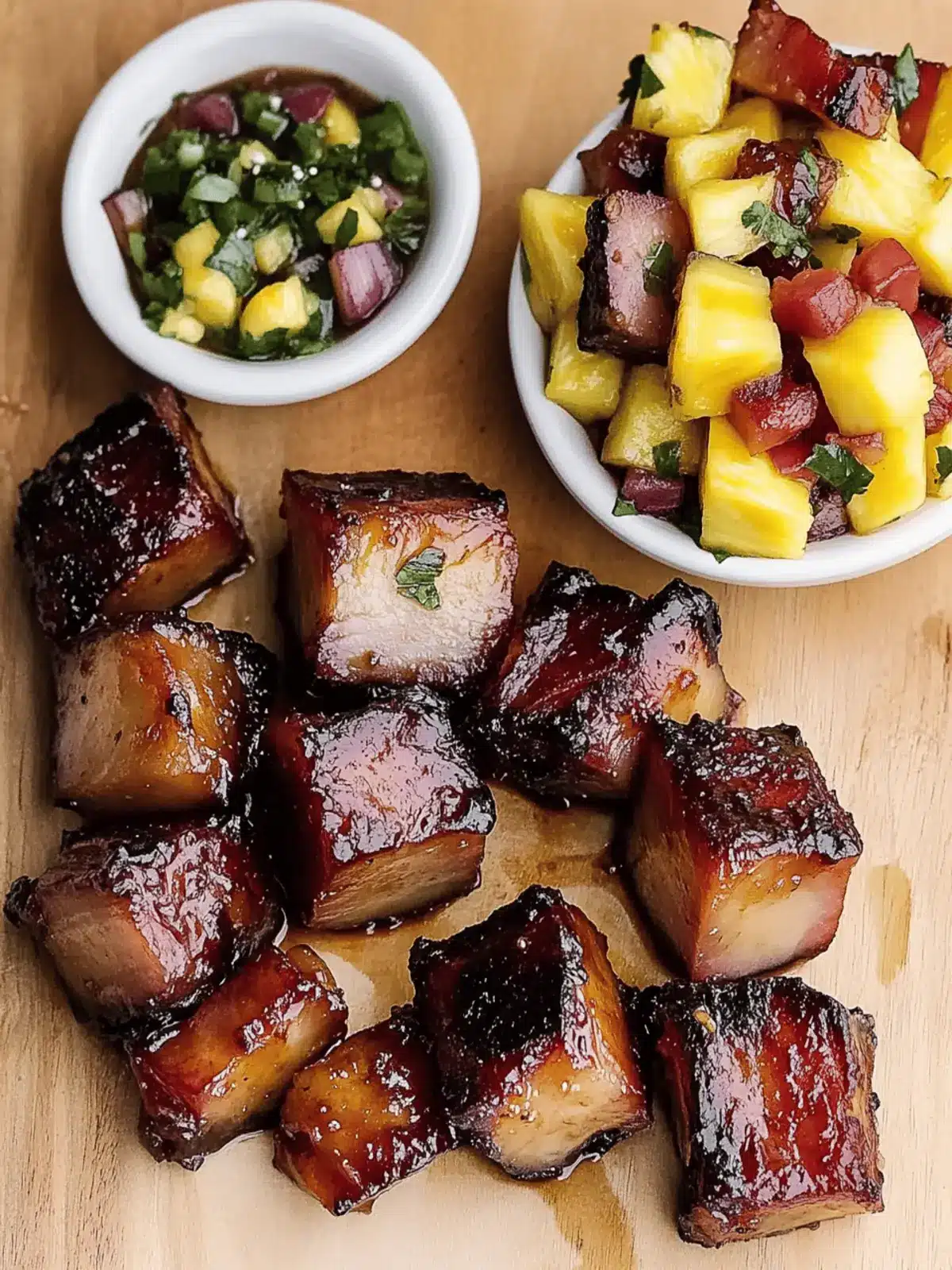 Pork Belly Burnt Ends with Zesty Pineapple Salsa Delight 5 Pork Belly Burnt Ends with Zesty Pineapple Salsa