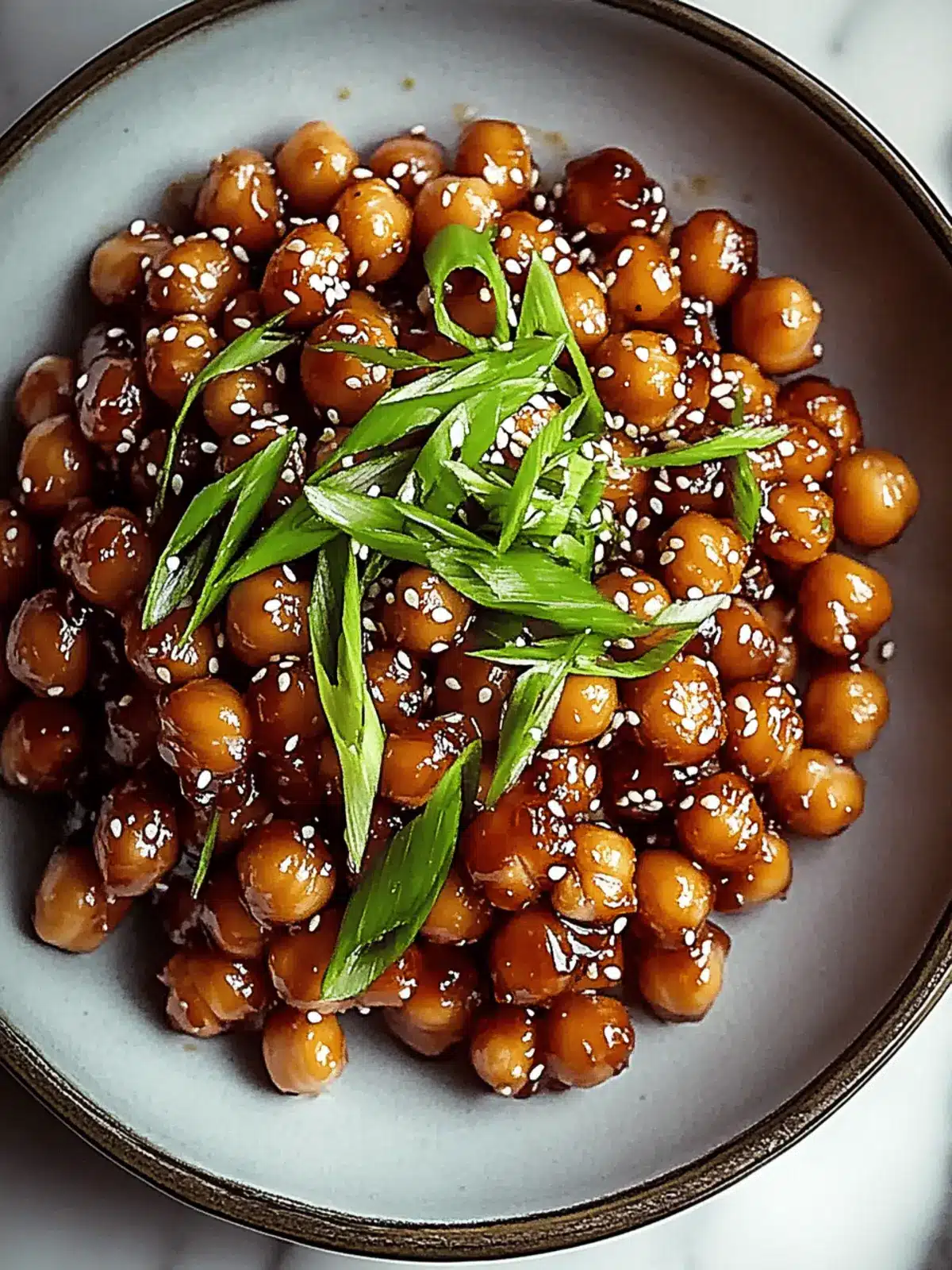 Vegan Sticky Sesame Chickpeas