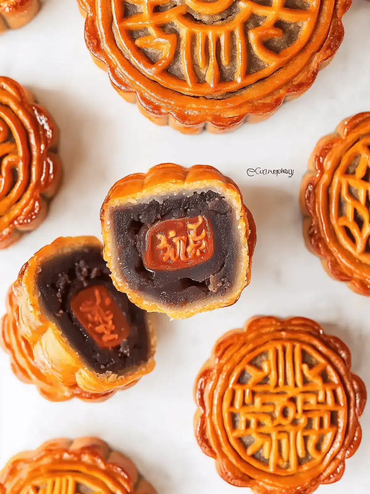 Chinese Mooncakes with Red Bean Paste