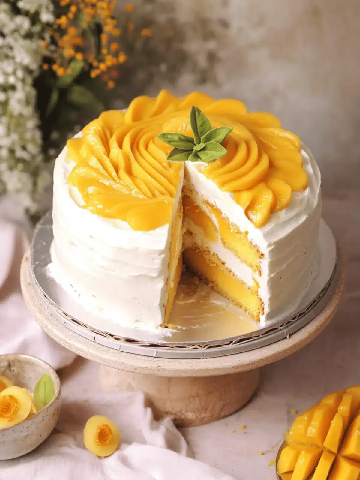 Mango Cream Chiffon Cake