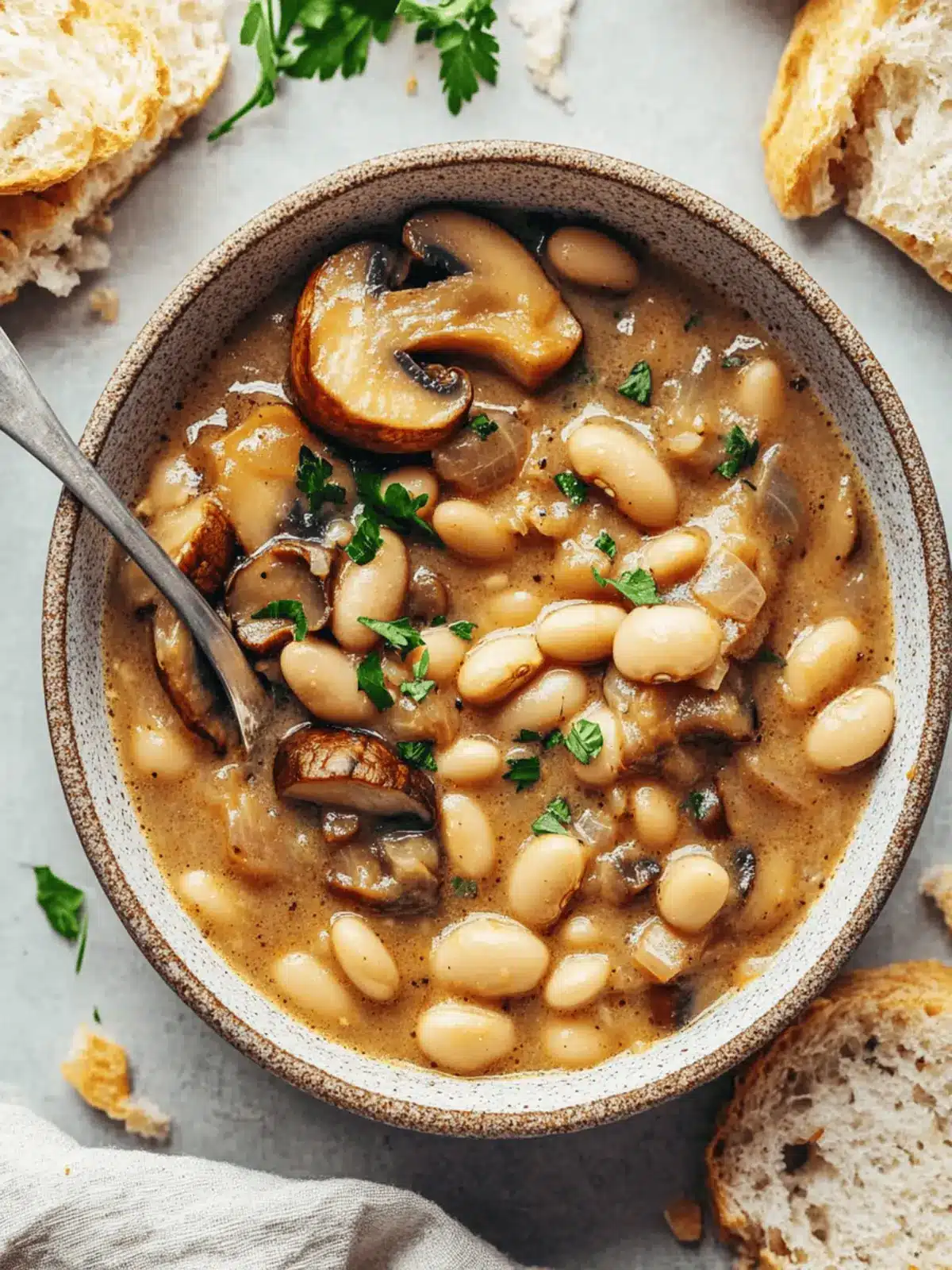 Cozy White Bean Mushroom Stew (Vegan)