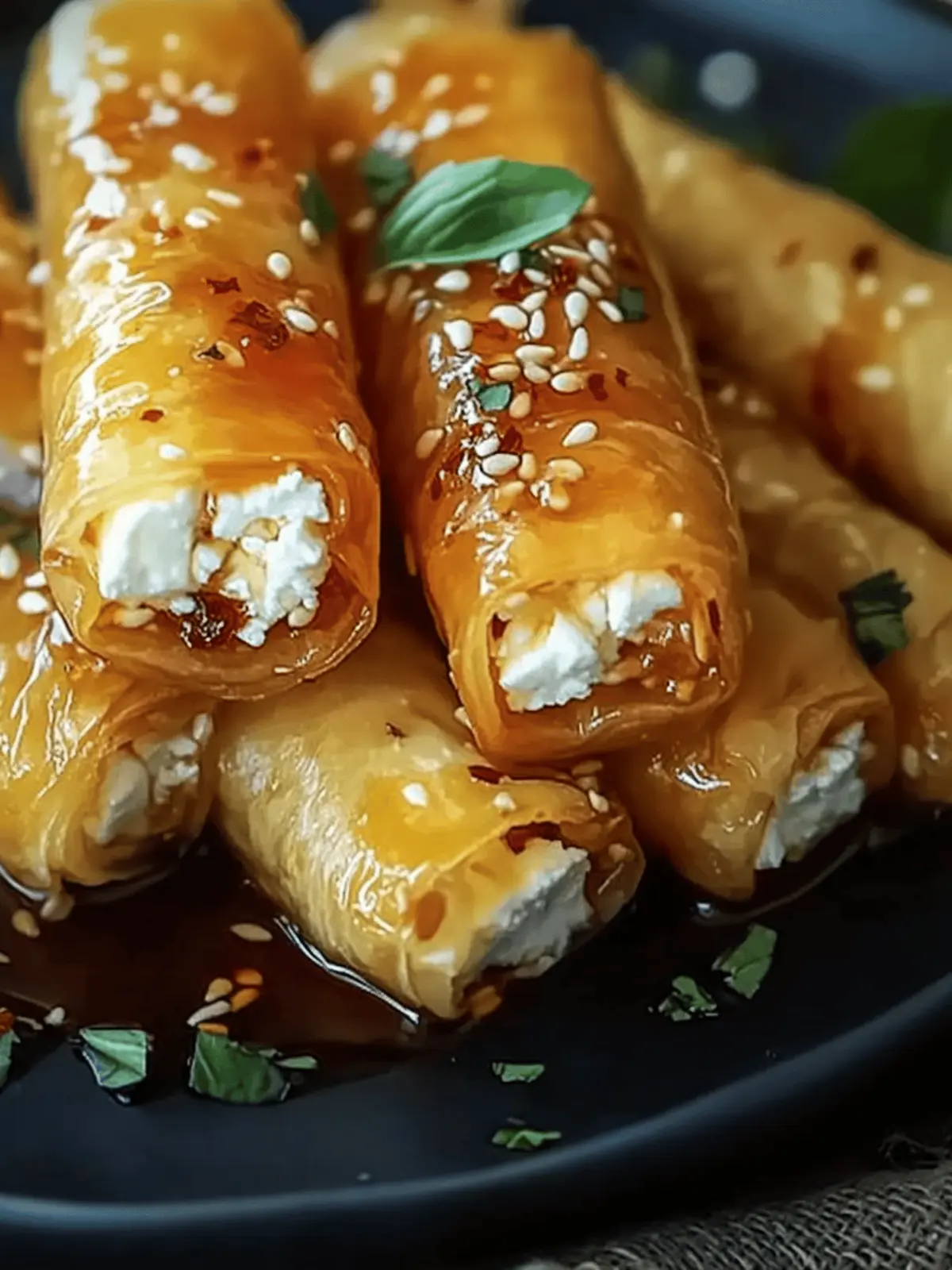 Crispy Oven Fried Feta Rolls with Chili Honey Delight 4 Oven Fried Feta Rolls with Chili Honey