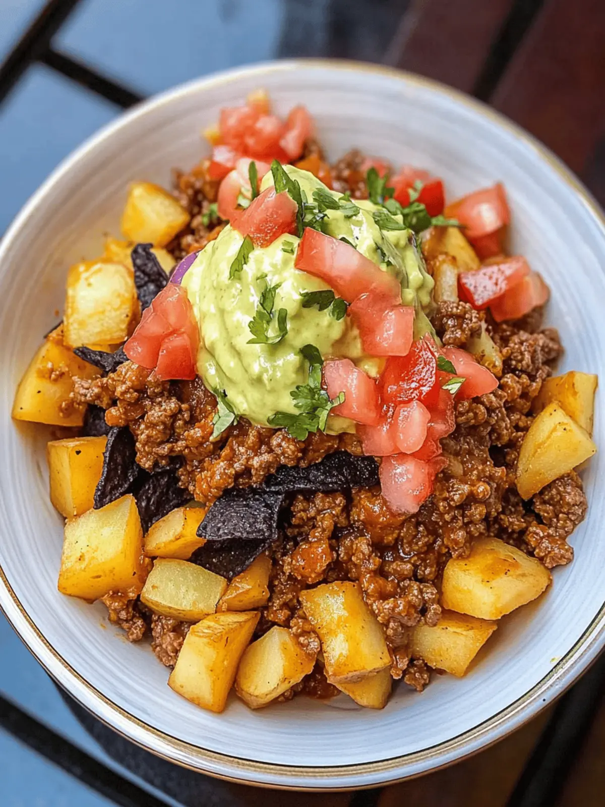 Ground Beef and Potato Taco Bowl