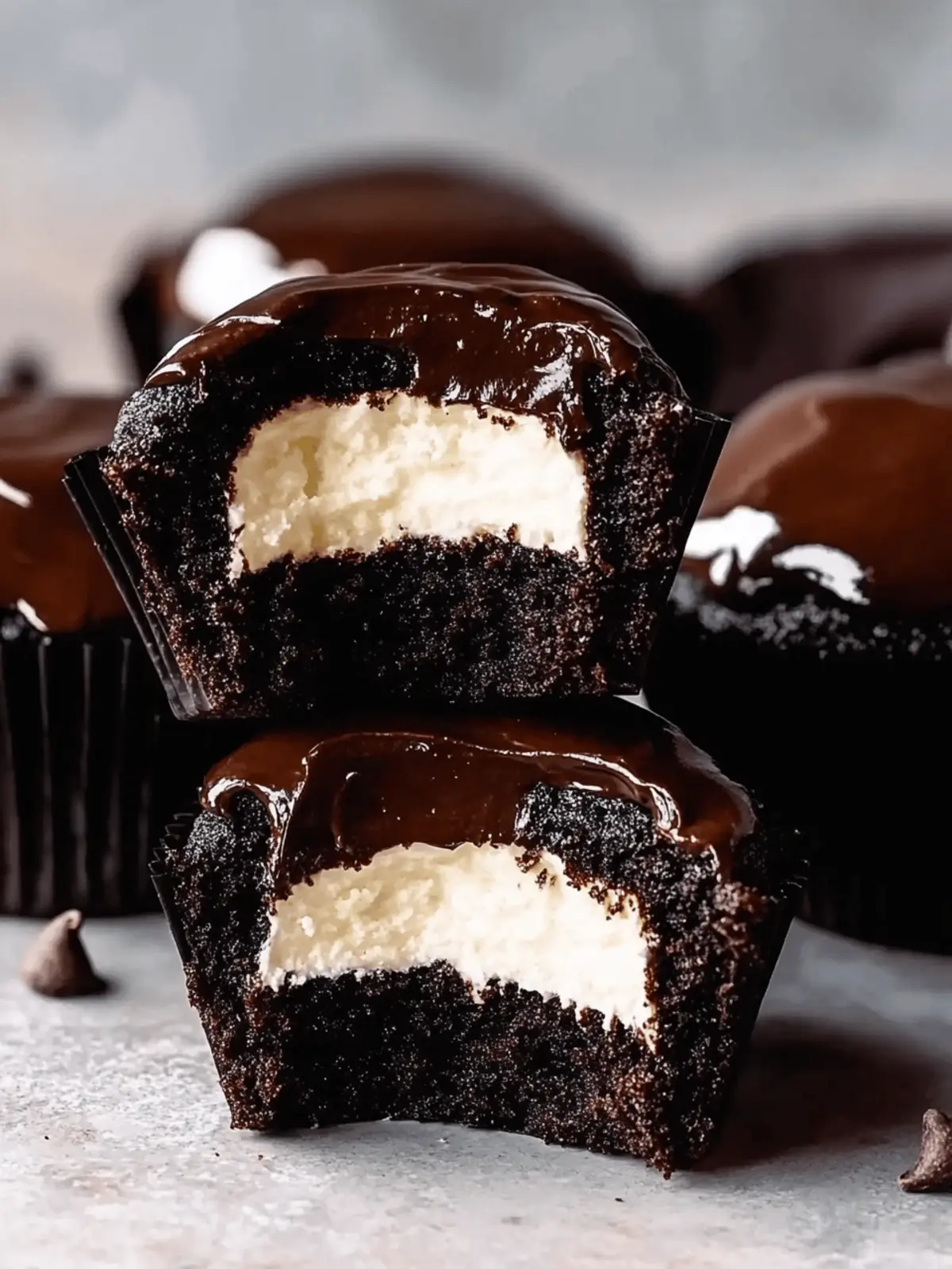 Sinfully Delicious Cream Filled Chocolate Cupcakes with Ganache 4 Cream Filled Chocolate Cupcakes with Ganache