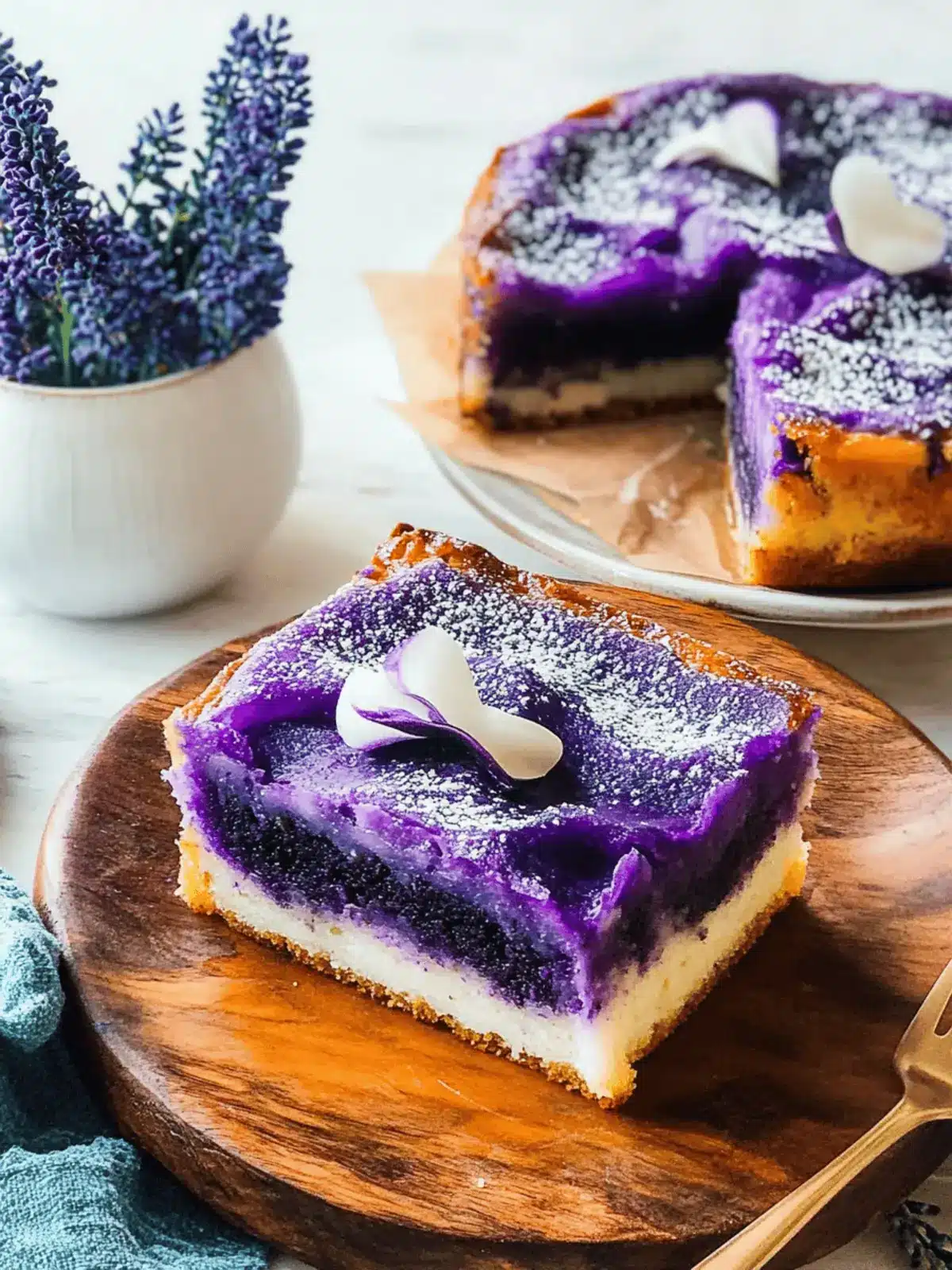 Ube Cassava Cake with Macapuno