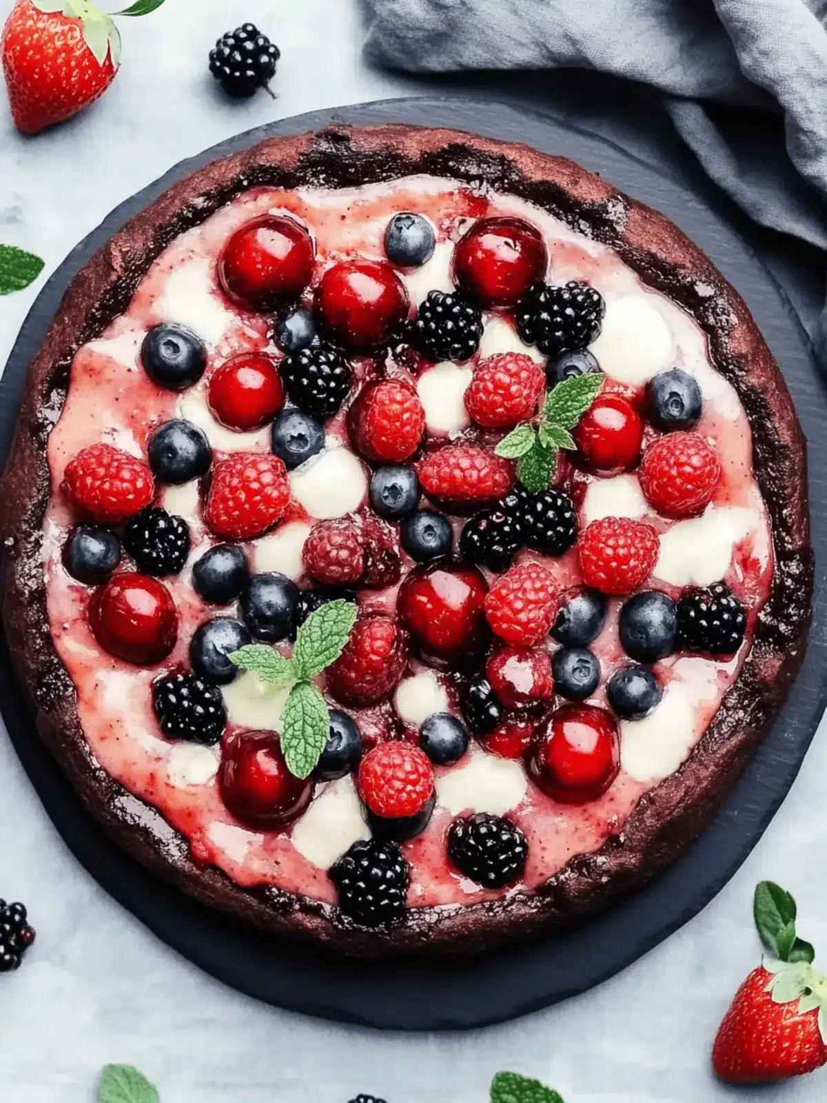 Very Berry Brownie Pizza: Decadent, Guilt-Free Delight! 3 Very Berry Brownie Pizza