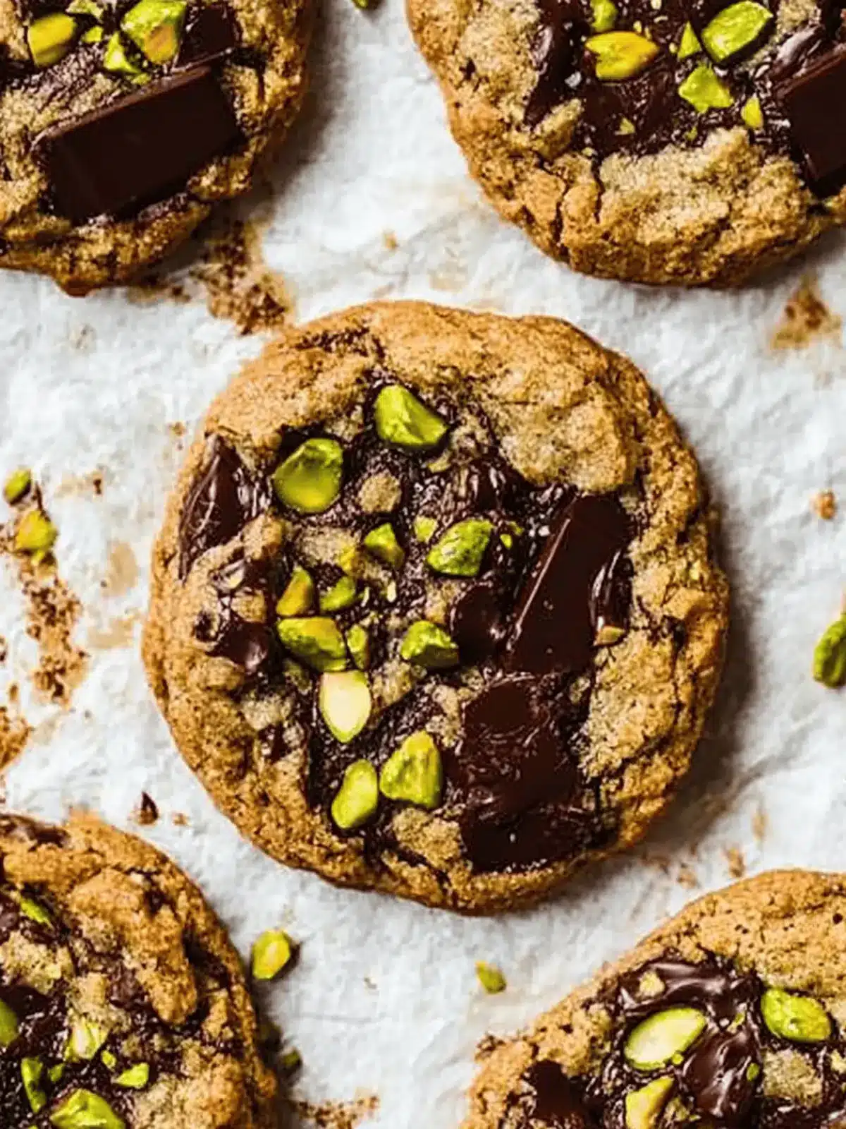 Vegan Dark Chocolate Chunk Pistachio Cookies
