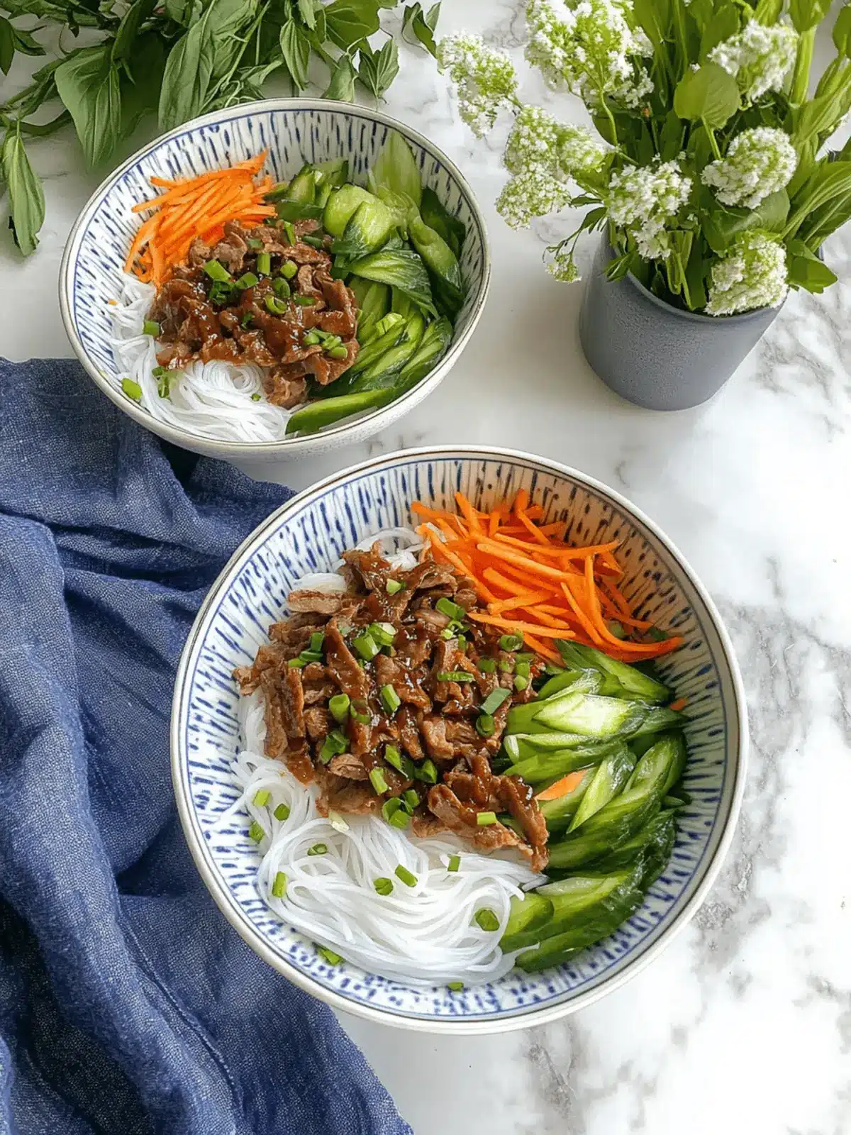 Quick Bún Bò Xào (Vietnamese Beef Vermicelli Bowl)