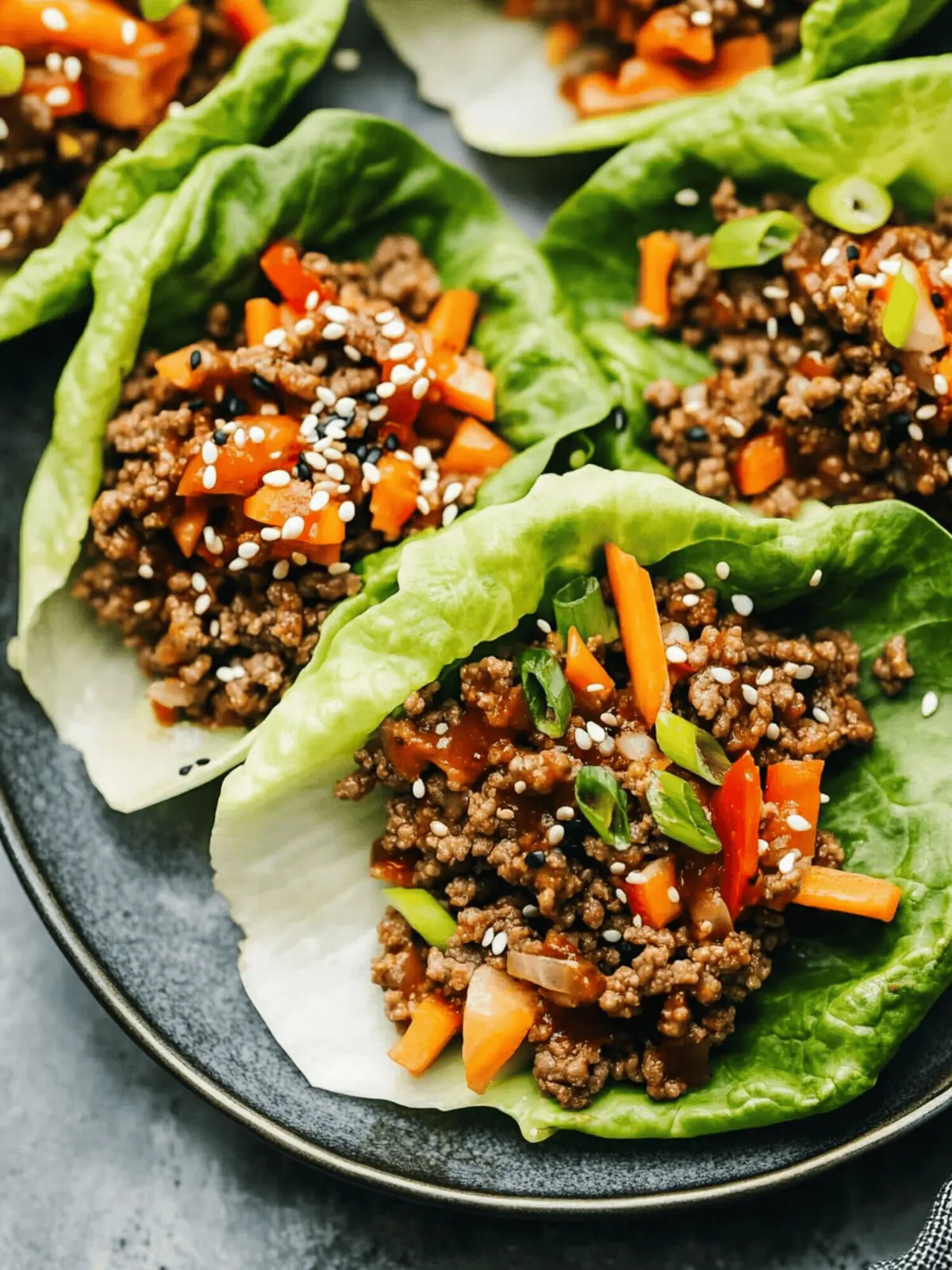 Asian-Style Ground Beef Lettuce Wraps