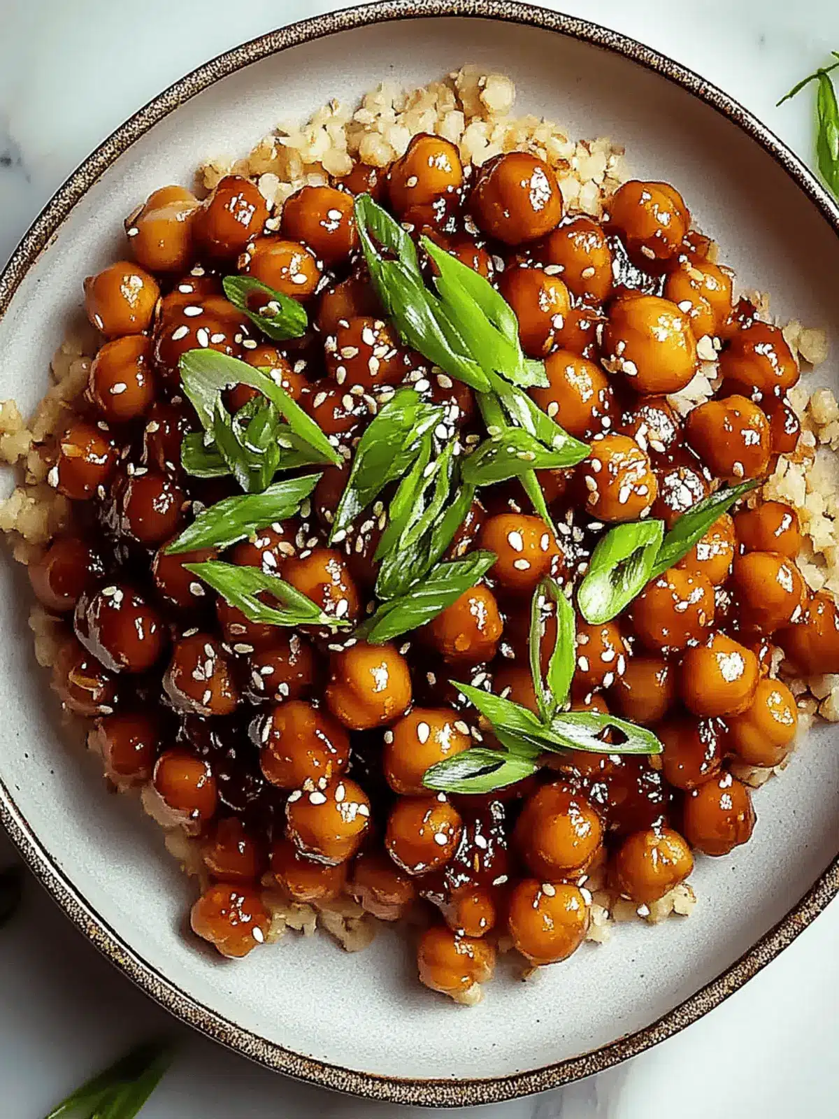 Vegan Sticky Sesame Chickpeas