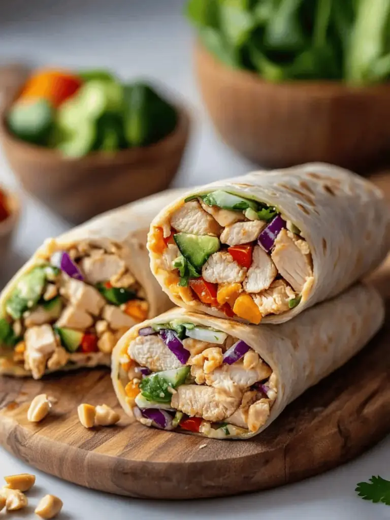 Thai Peanut Chicken Wraps