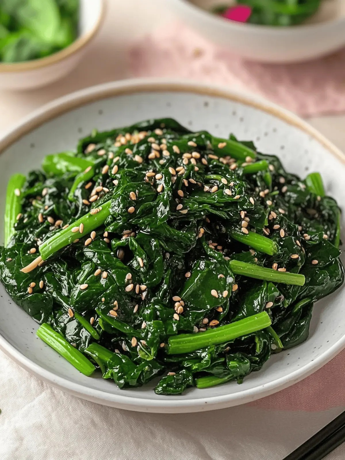 Korean Spinach Side Dish (Sigeumchi Namul)