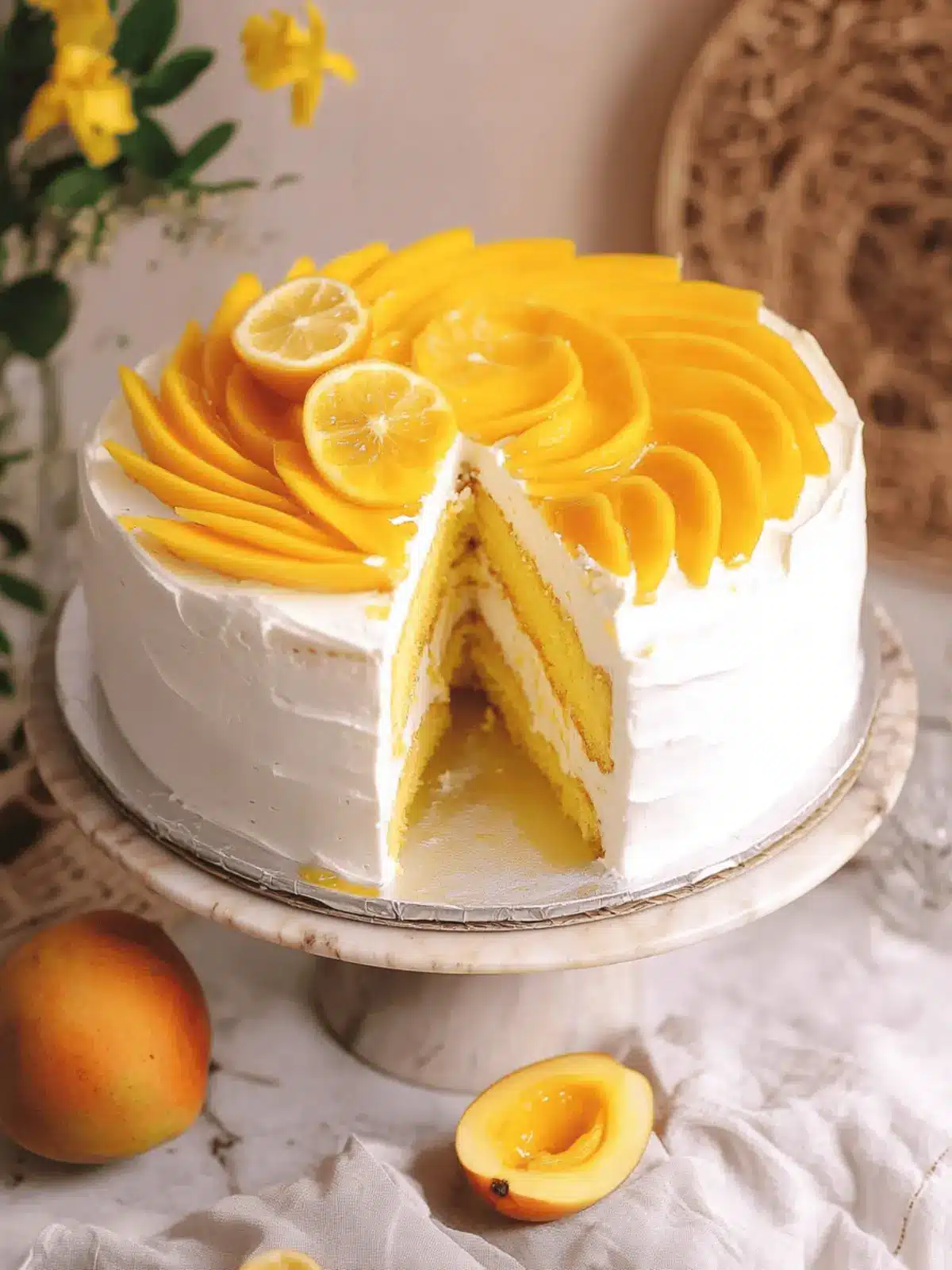 Mango Cream Chiffon Cake