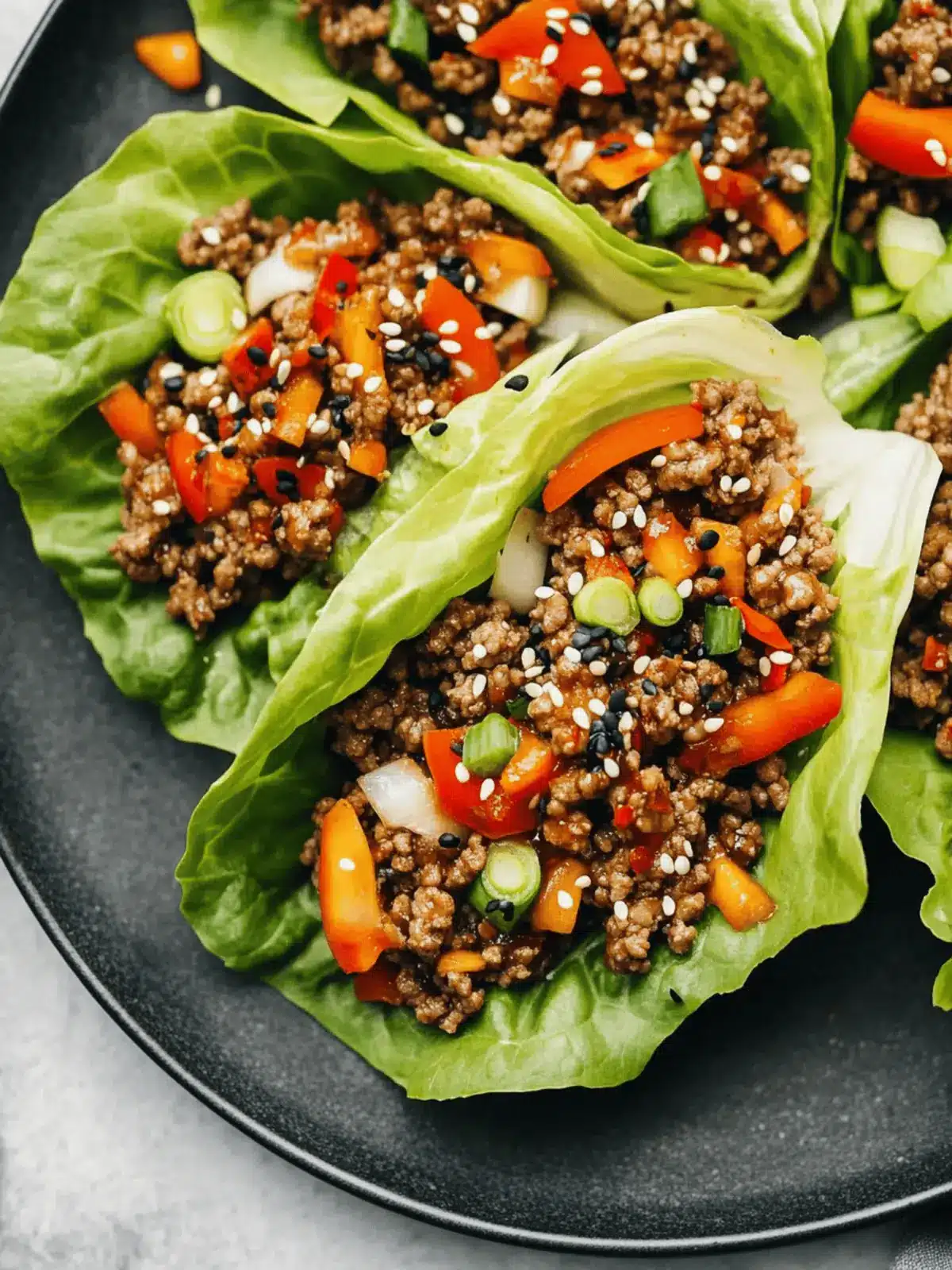 Asian-Style Ground Beef Lettuce Wraps