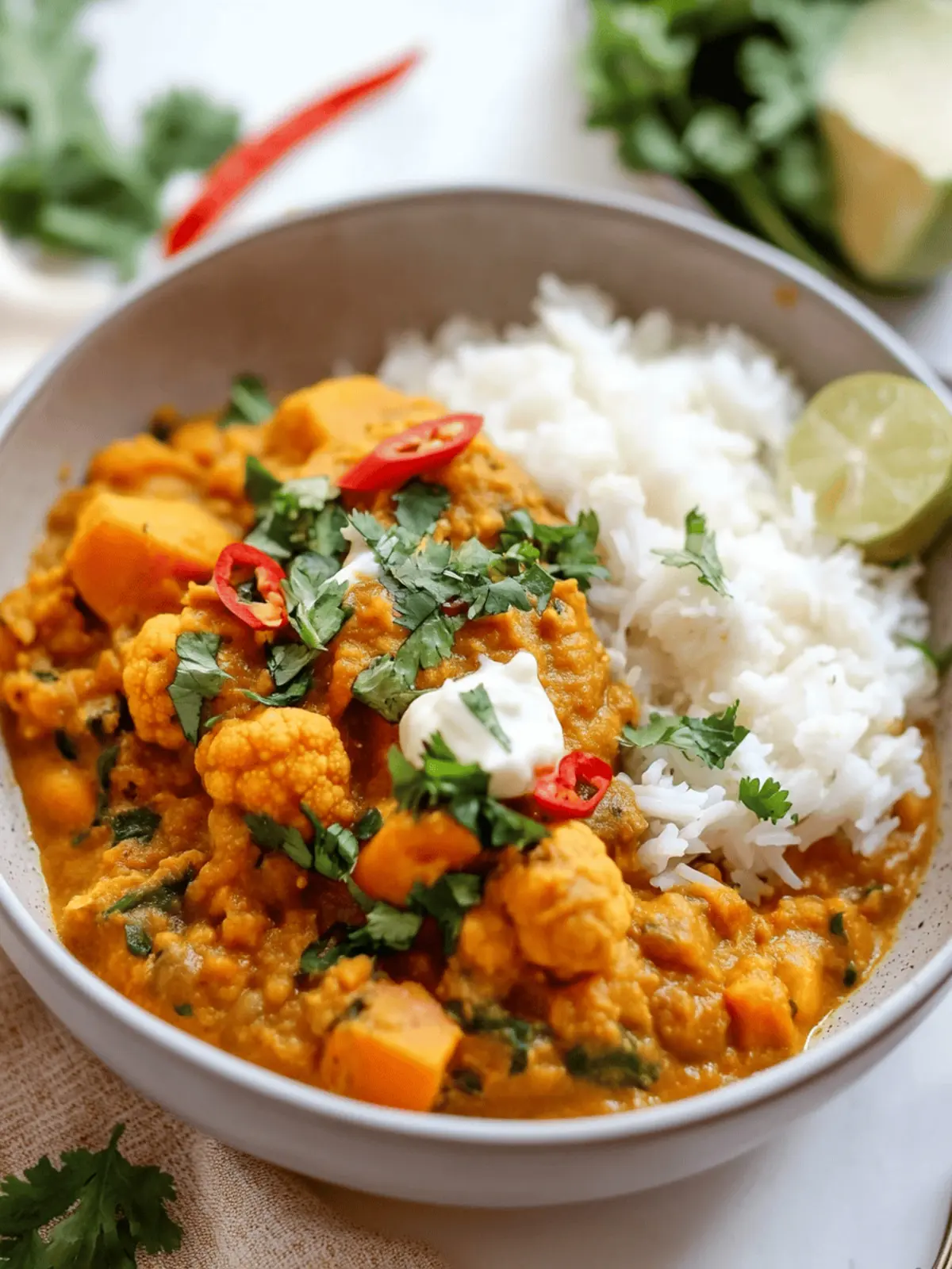 Roast Cauliflower & Sweet Potato Dal