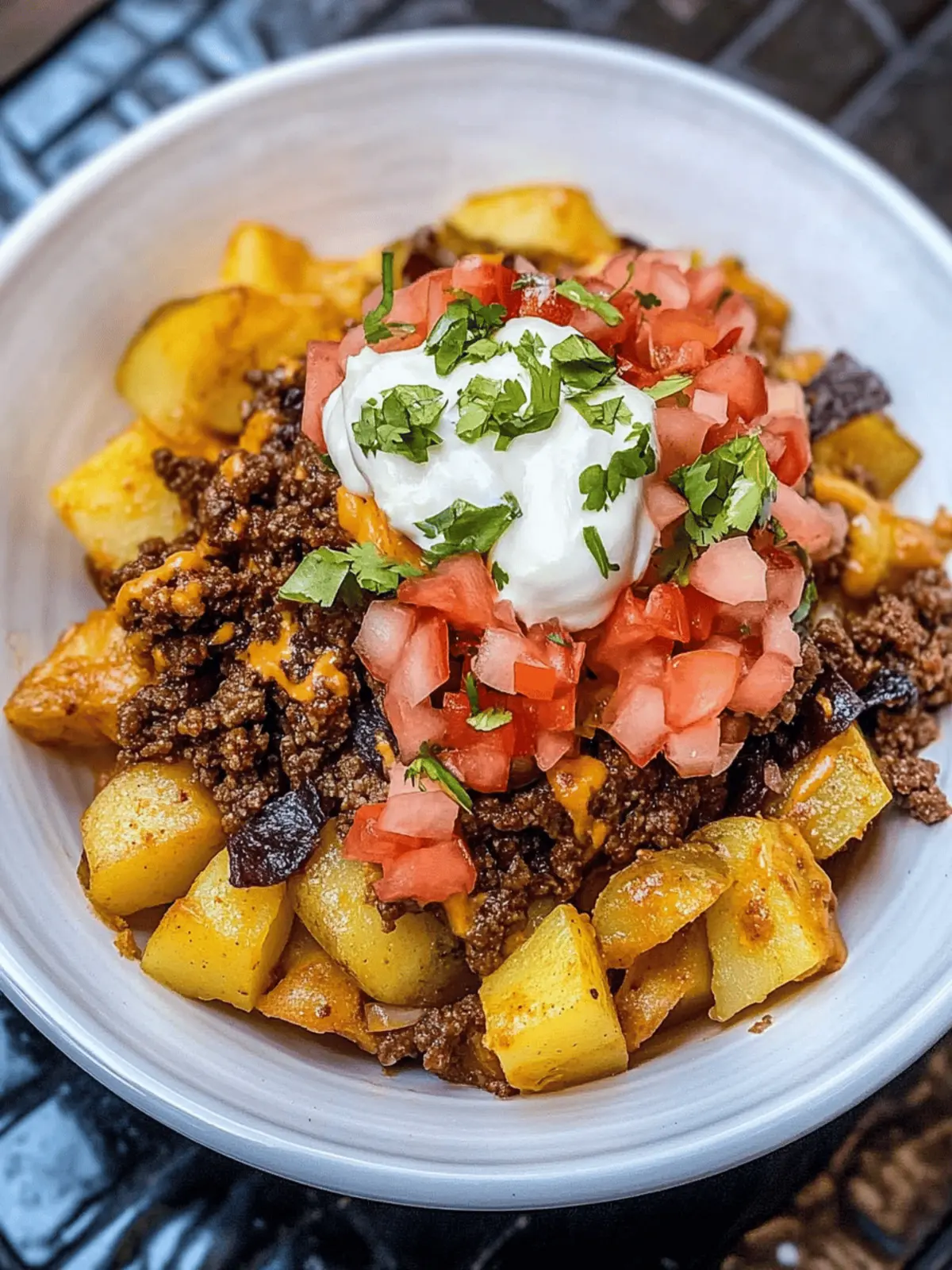 Ground Beef and Potato Taco Bowl