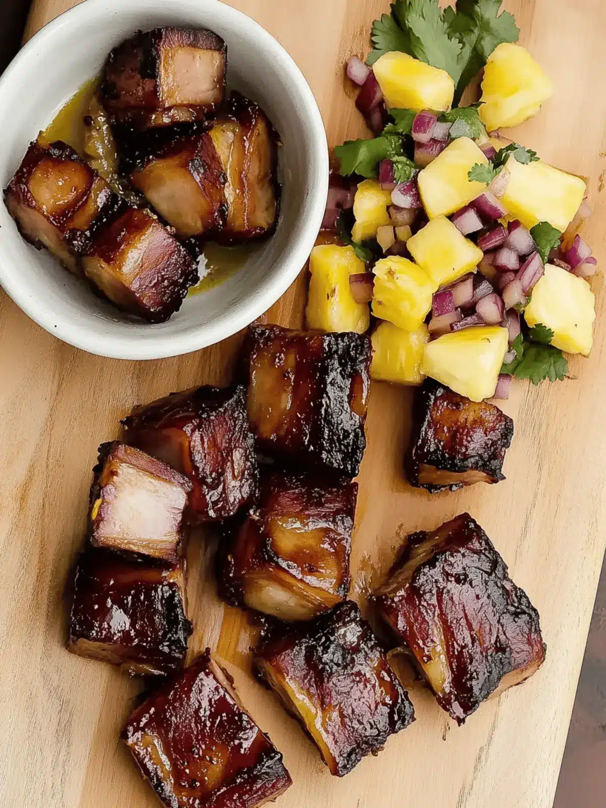 Pork Belly Burnt Ends with Zesty Pineapple Salsa Delight 4 Pork Belly Burnt Ends with Zesty Pineapple Salsa