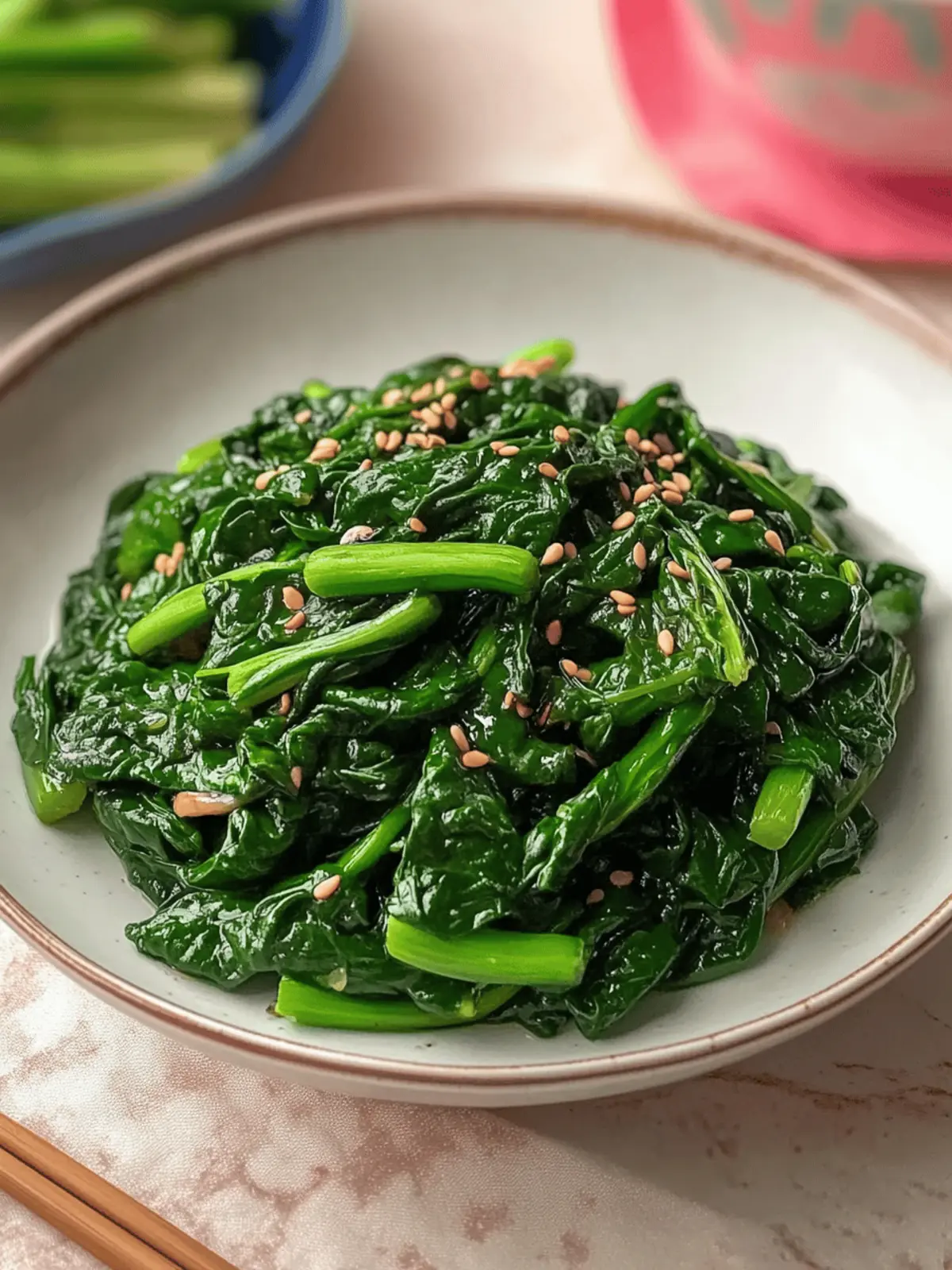 Korean Spinach Side Dish (Sigeumchi Namul)