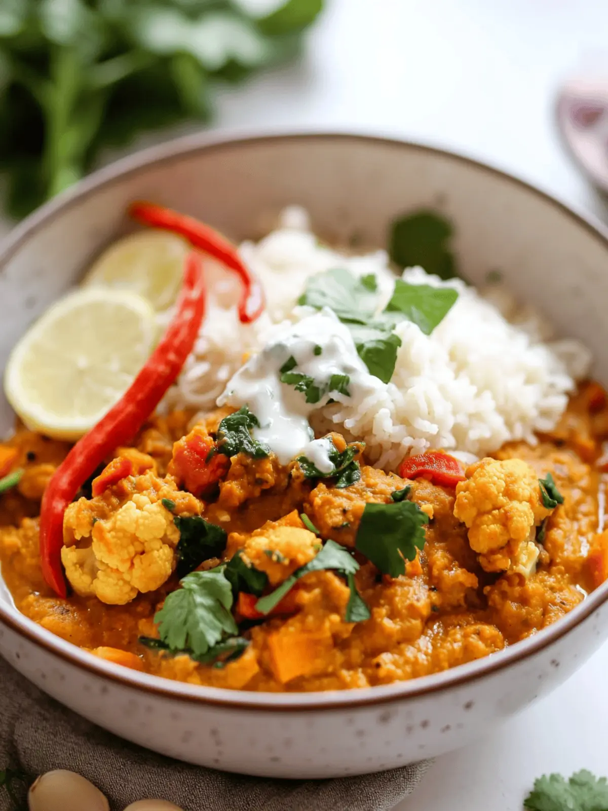 Roast Cauliflower & Sweet Potato Dal