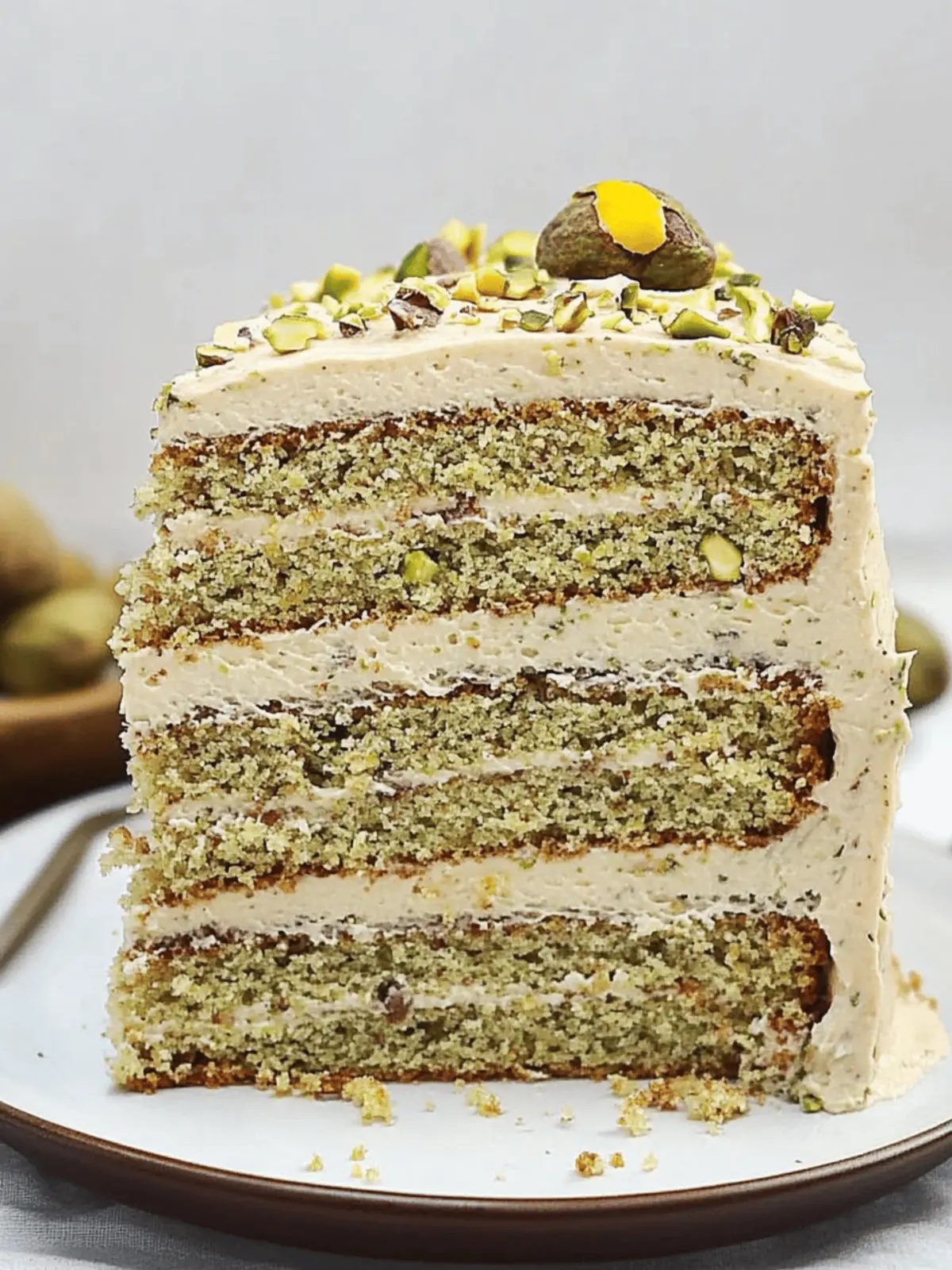 Pistachio Cake with Pistachio Buttercream