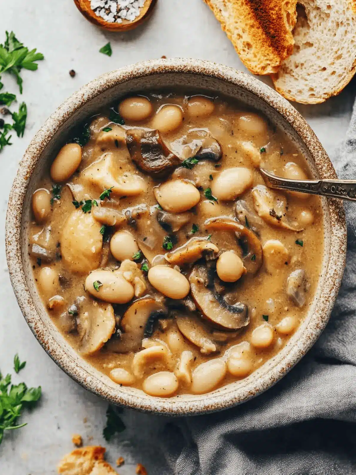 Cozy White Bean Mushroom Stew (Vegan)