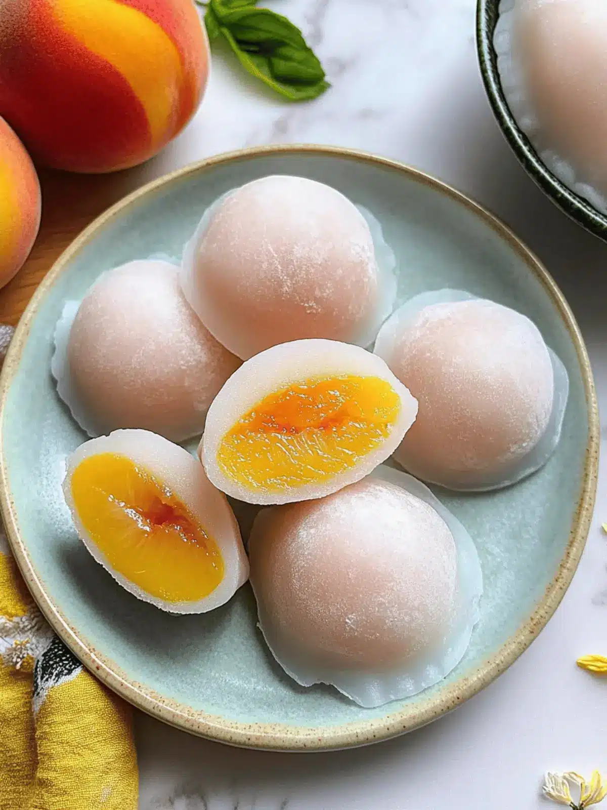 Whole Peach Mochi Recipe (Soft & Chewy)