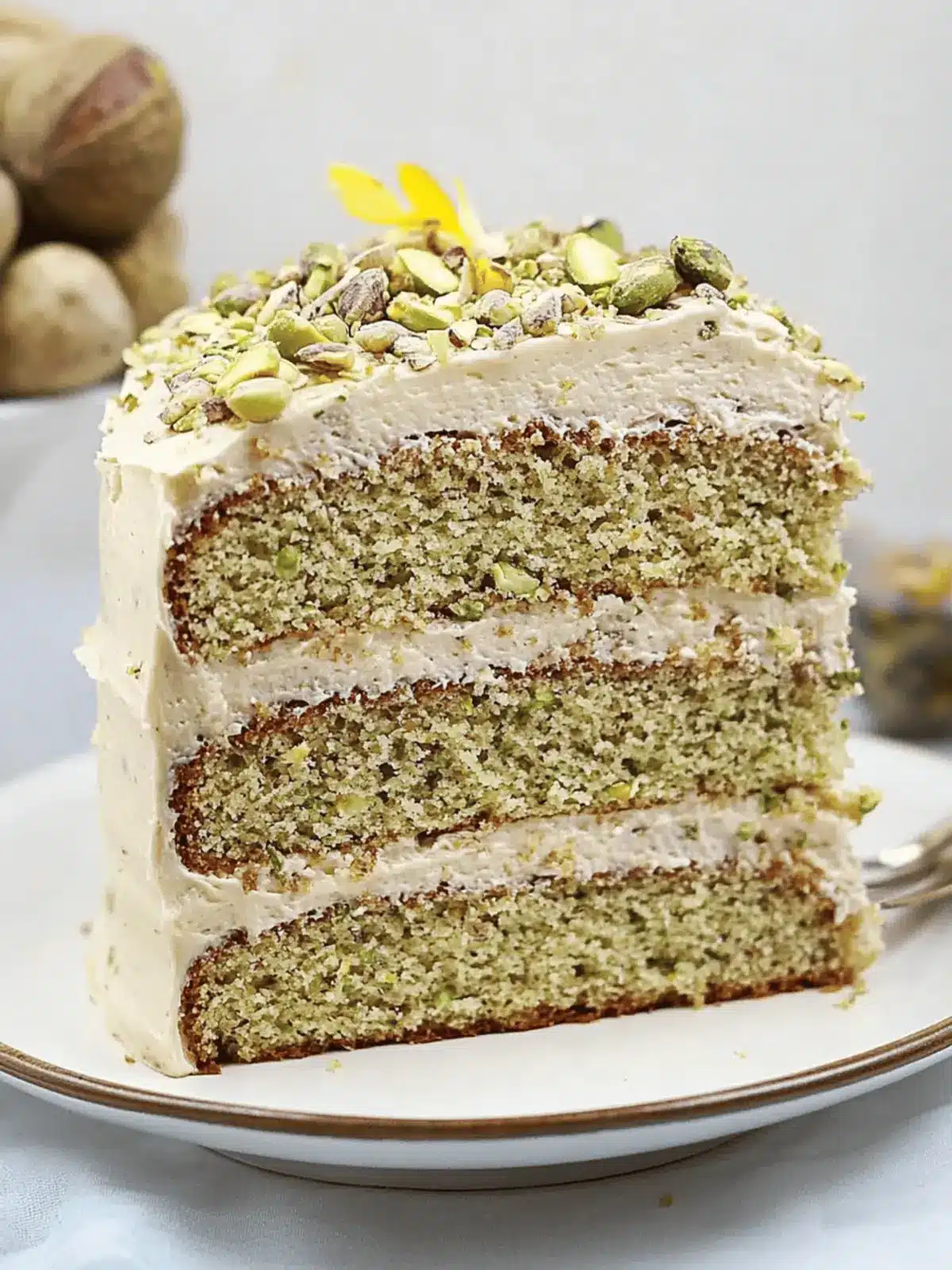 Pistachio Cake with Pistachio Buttercream