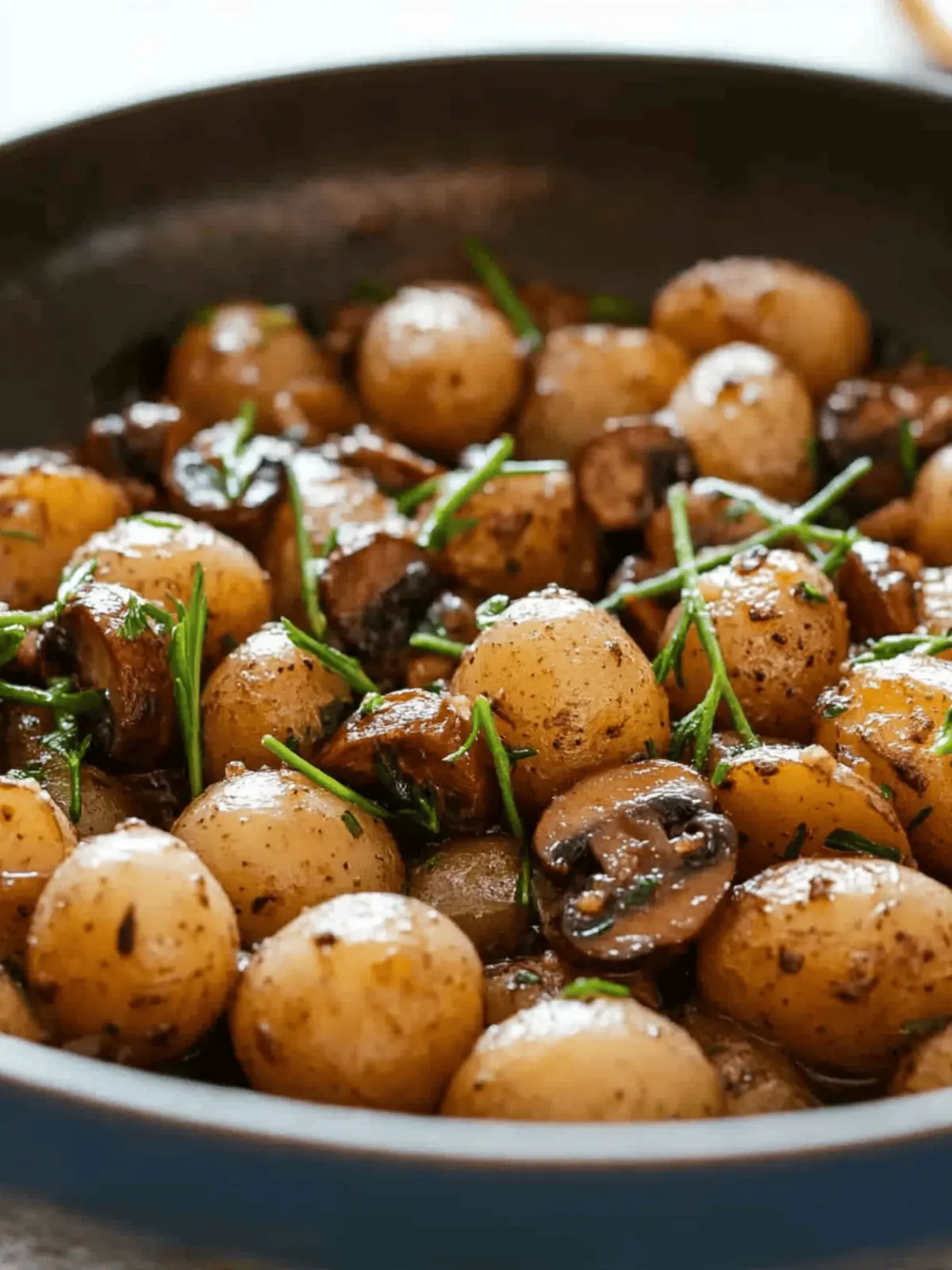 Roasted Baby Potatoes in a Homemade Mushroom Sauce