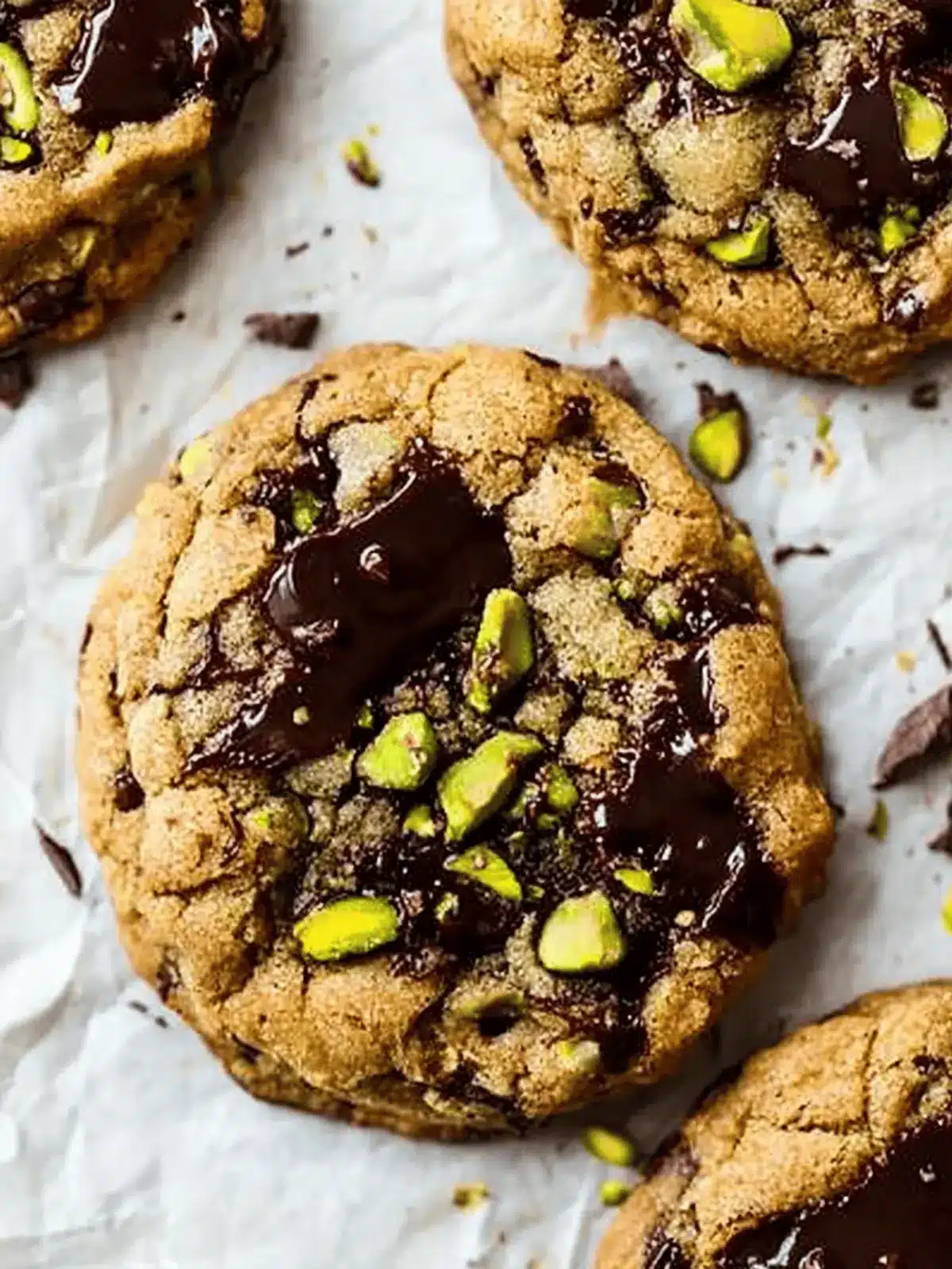 Vegan Dark Chocolate Chunk Pistachio Cookies