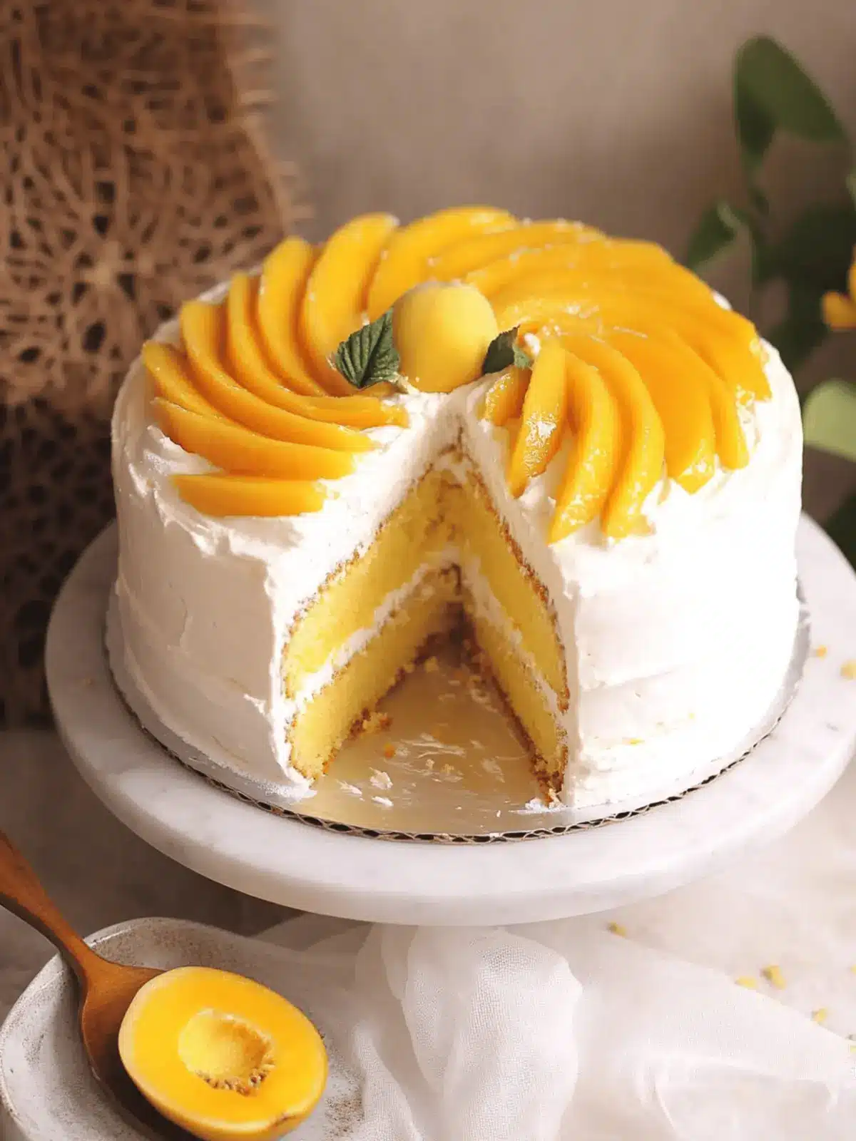 Mango Cream Chiffon Cake