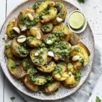Crispy Smashed Potatoes with Garlic Pesto