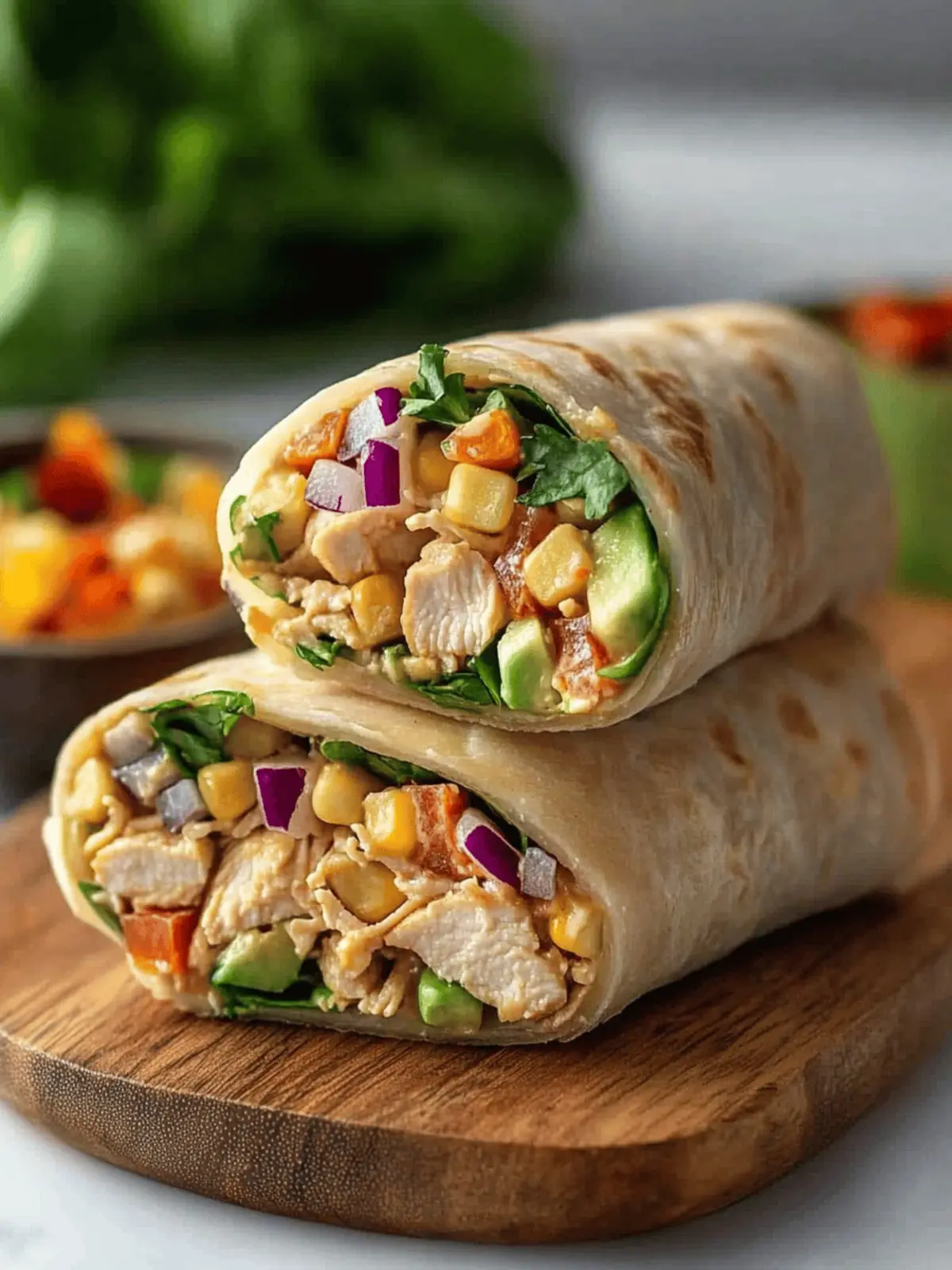 Thai Peanut Chicken Wraps