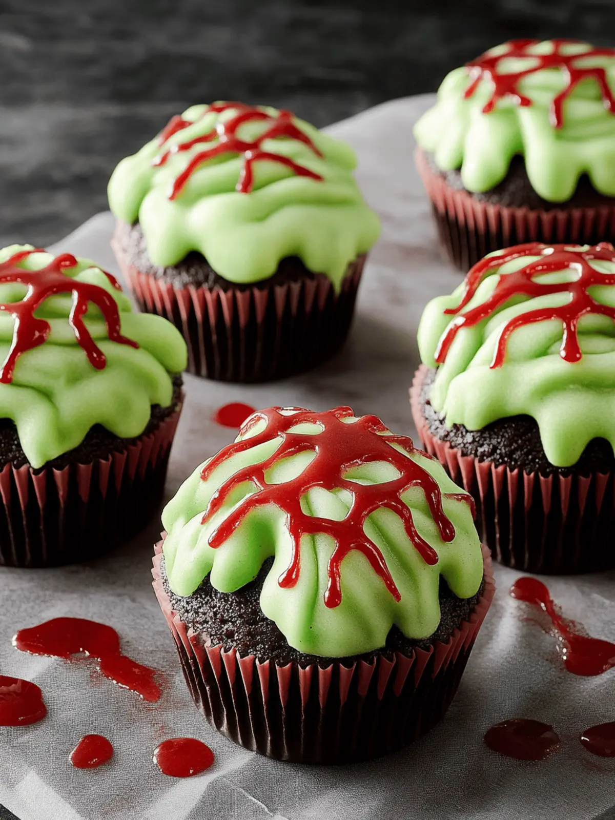 Zombie Brain Cupcakes that Will Thrill Your Halloween Party 5 Zombie Brain Cupcakes