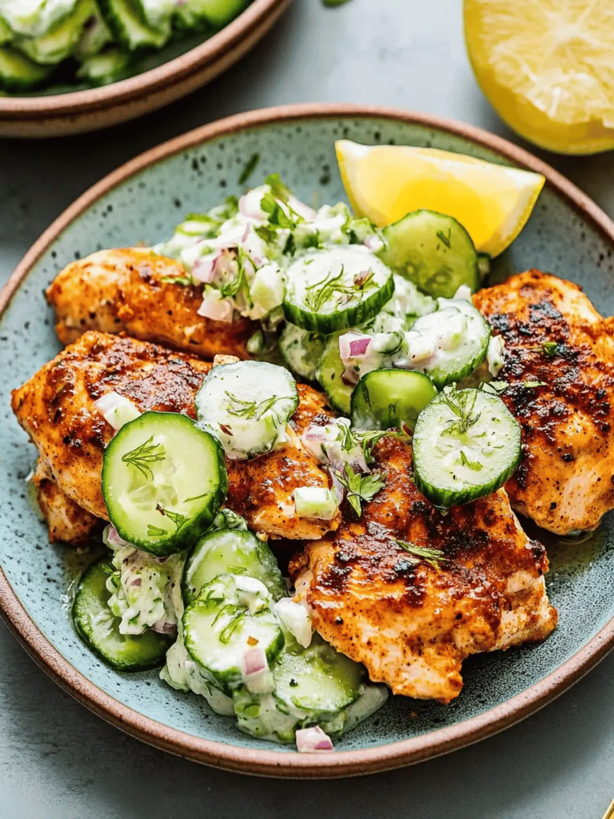 Spicy Mediterranean Chicken with Creamy Cucumber Twist 3 Spicy Mediterranean Chicken with Creamy Cucumber Salad