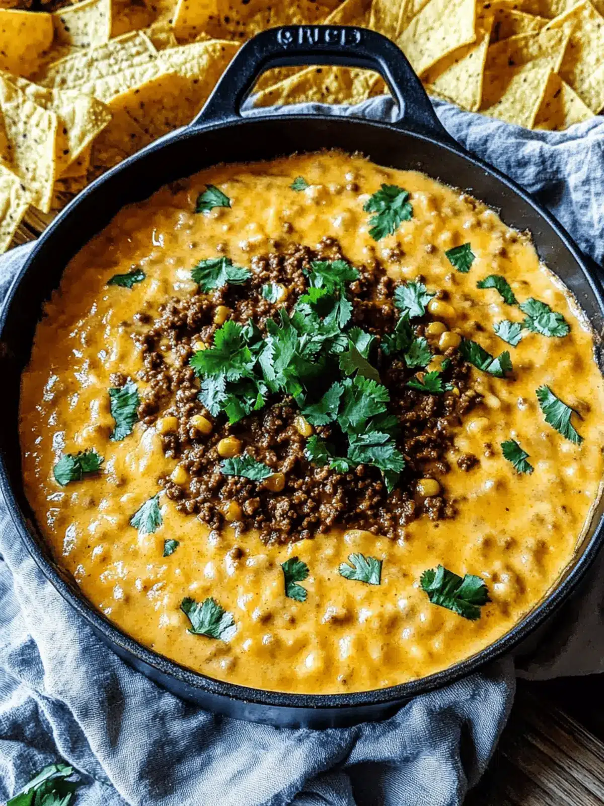 Ground Beef Queso Dip