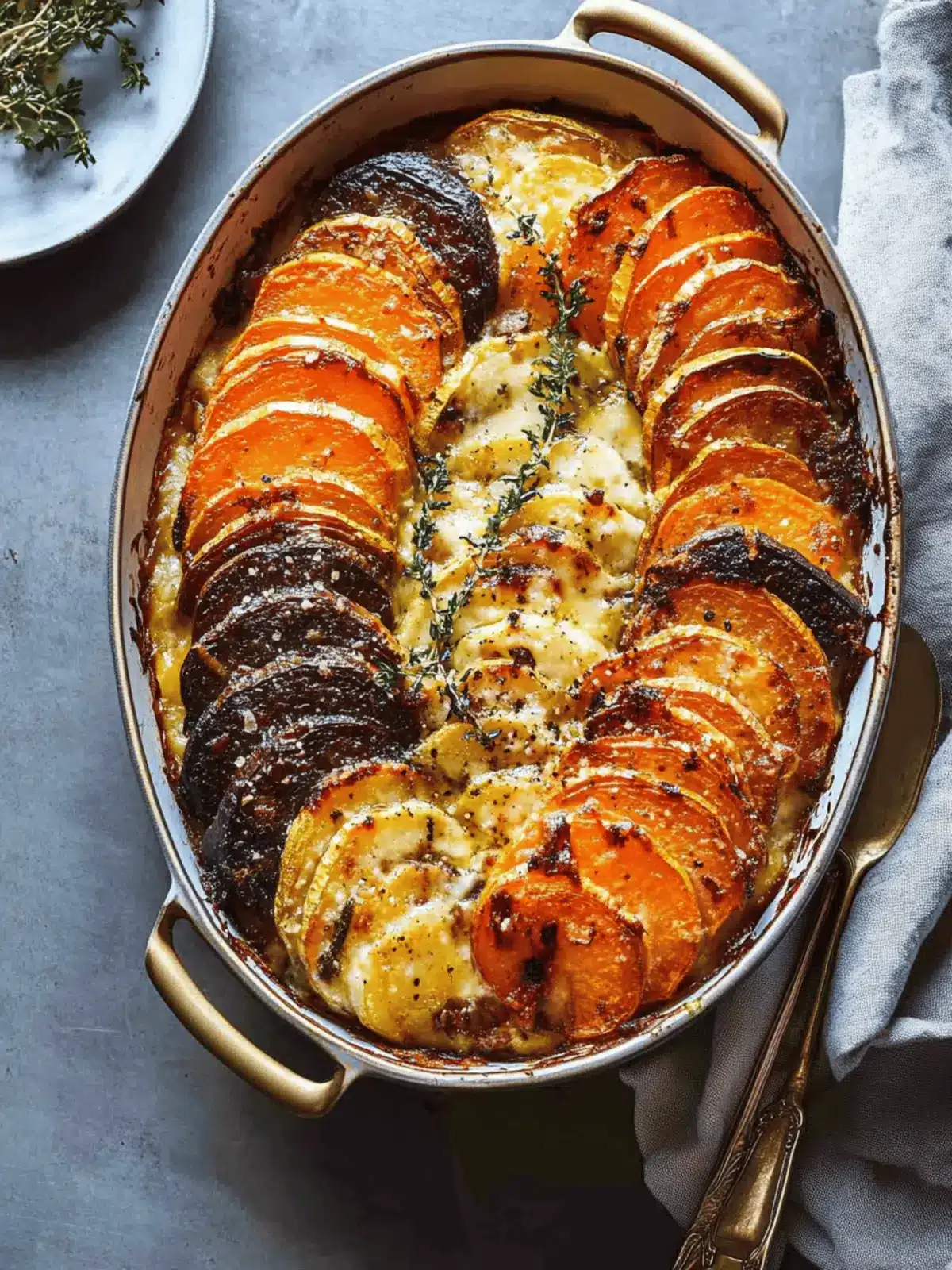 Cheesy Root Vegetable Gratin