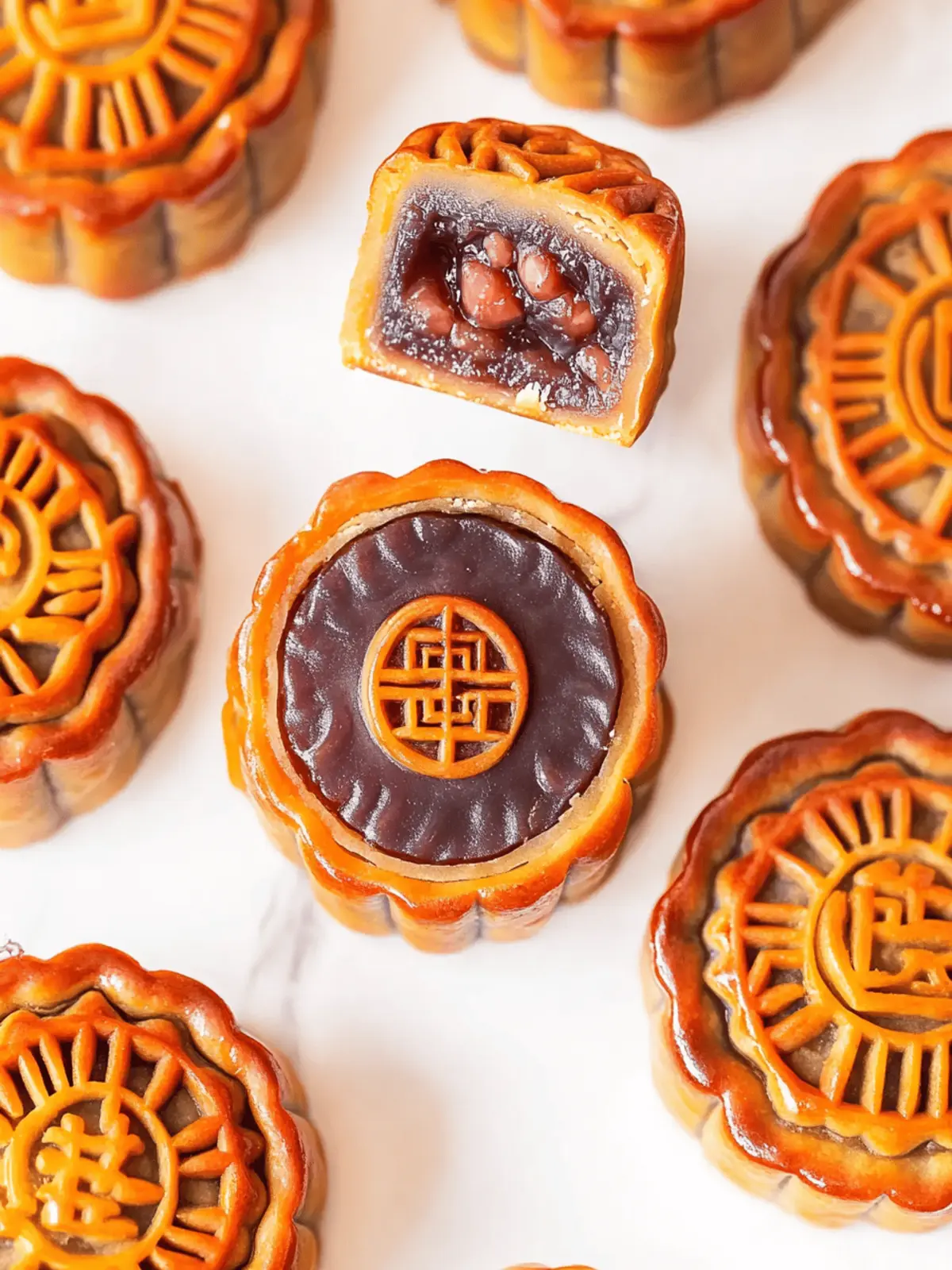 Chinese Mooncakes with Red Bean Paste