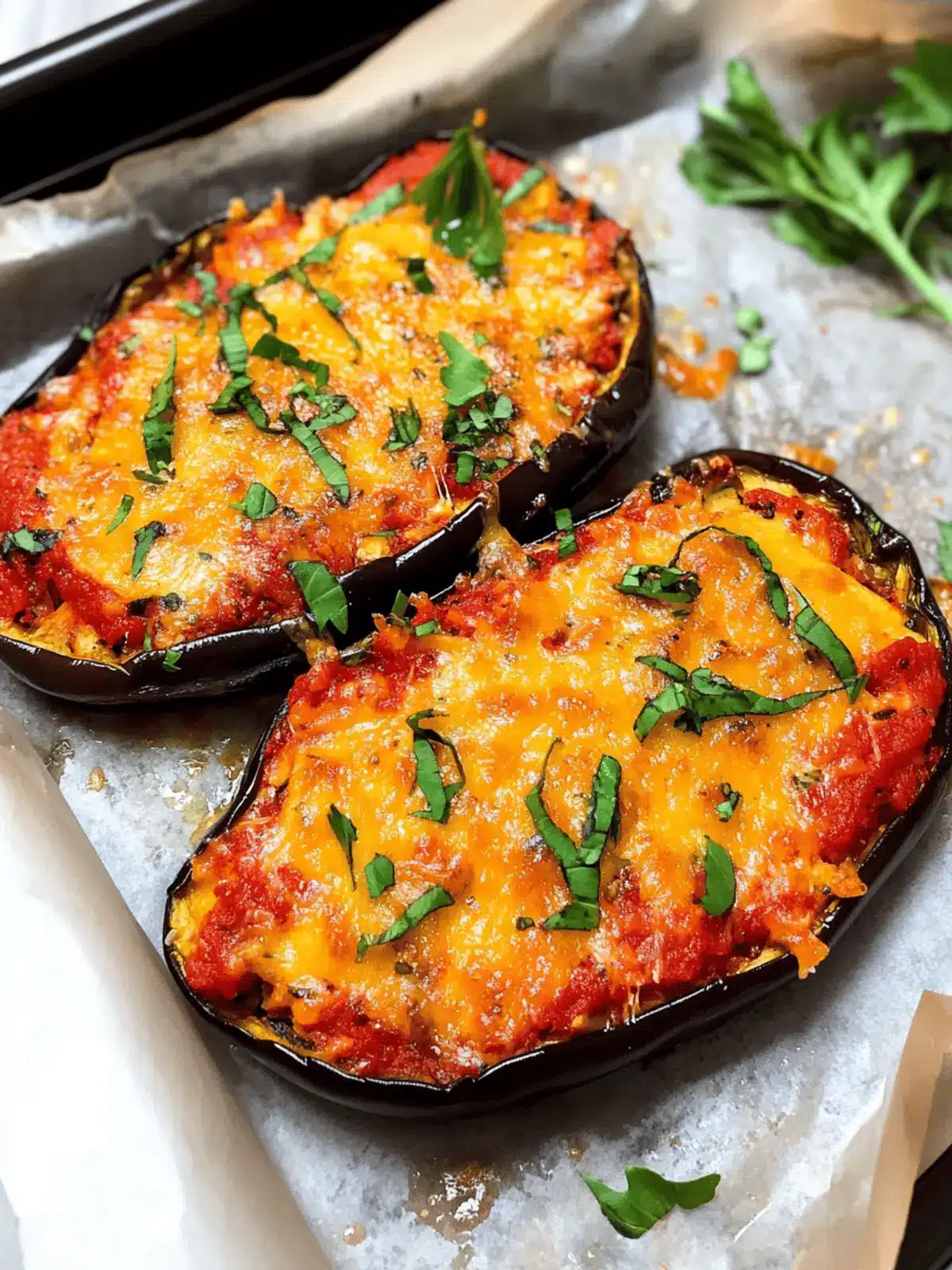 Vegan Stuffed Eggplant Parmesan