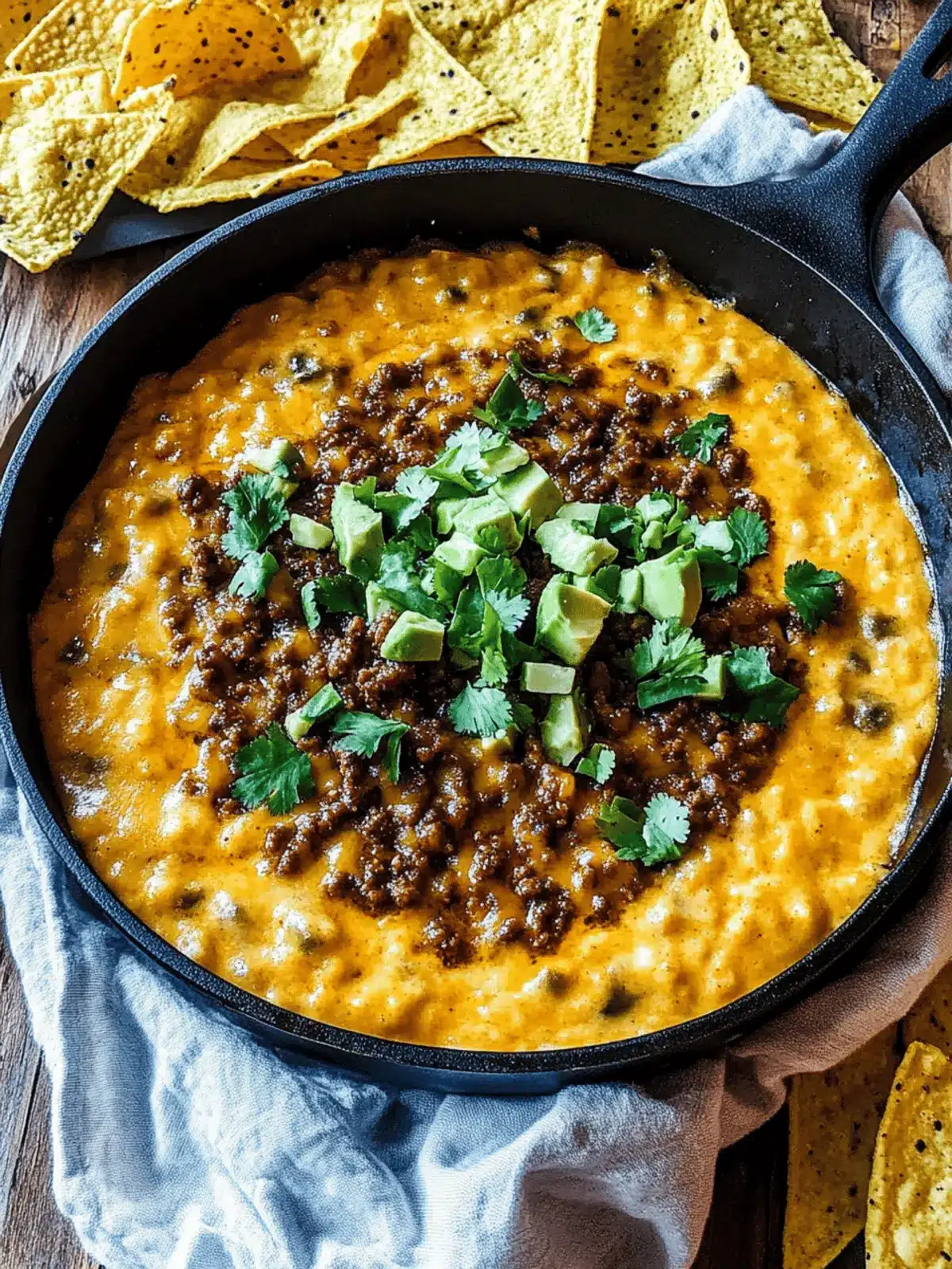 Ground Beef Queso Dip